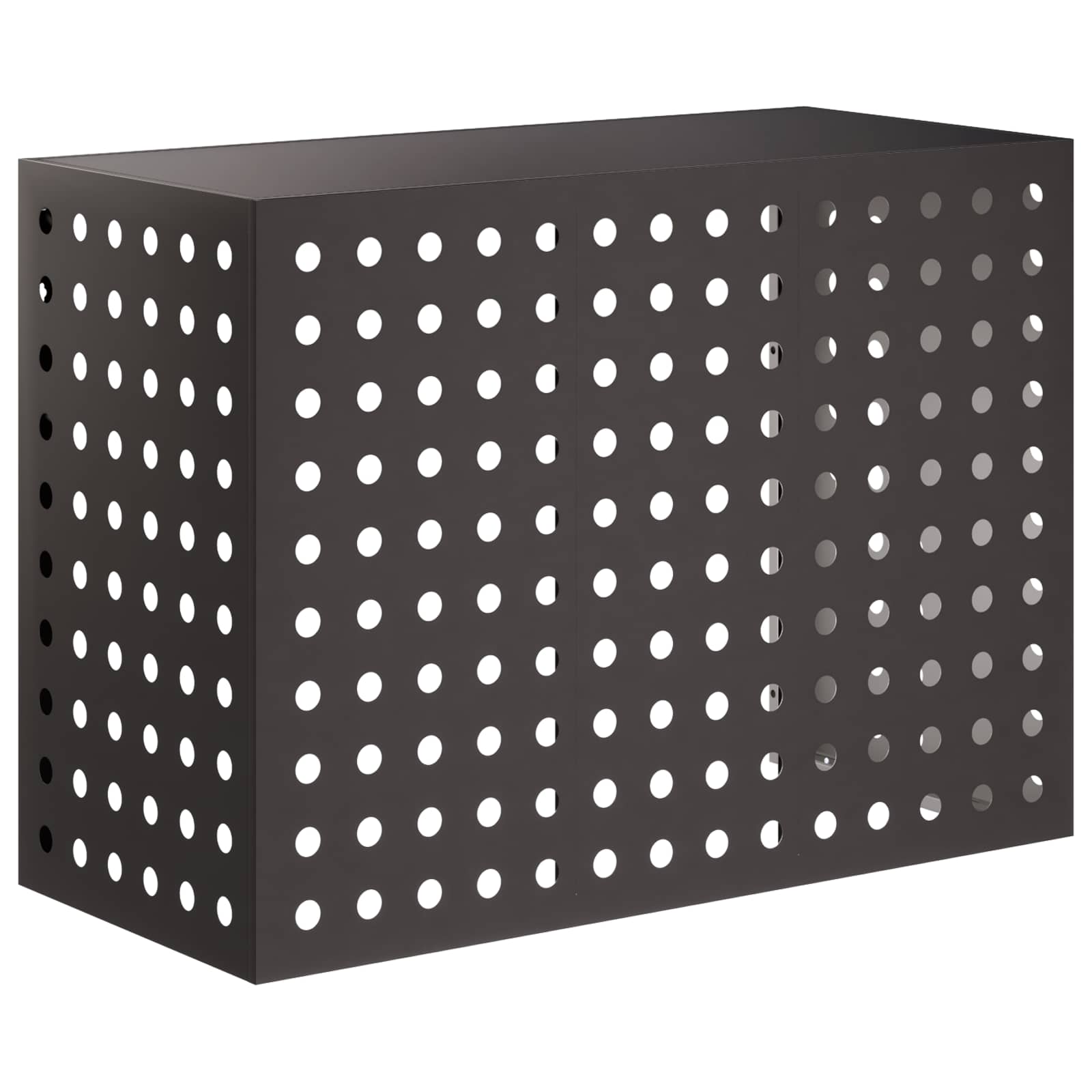 vidaXL Air Conditioner Cover Sort 110 x 50 x 80 cm Stål
