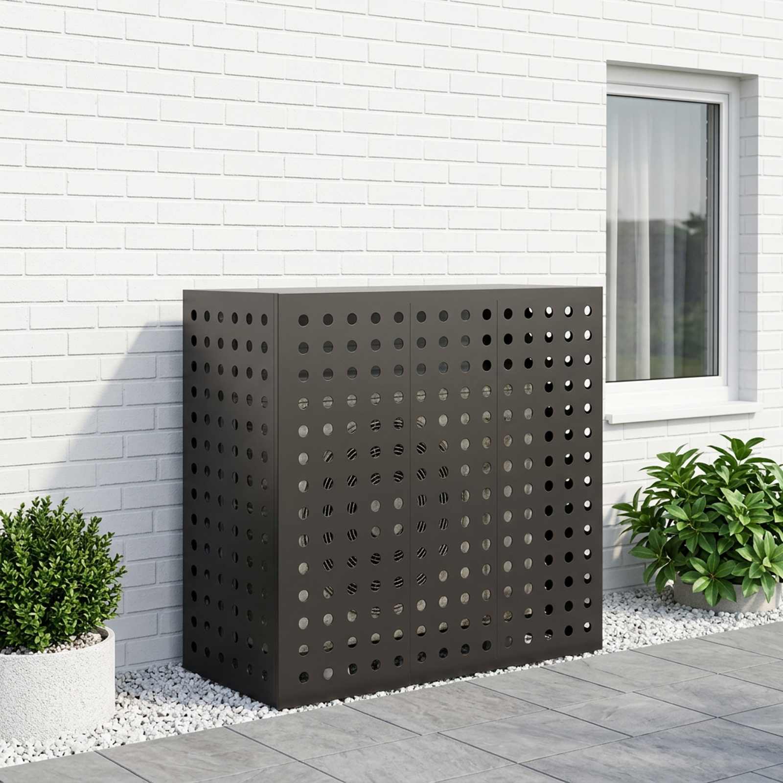 Prekrivalo za klimatsko napravo Črna 110 x 50 x 105 cm Jeklo