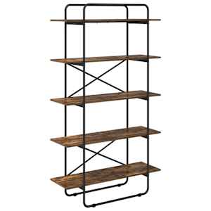 vidaXL Raamatukapp 5 tasandit 100 x 35 x 175,5 cm PB Suitsutatud tamm