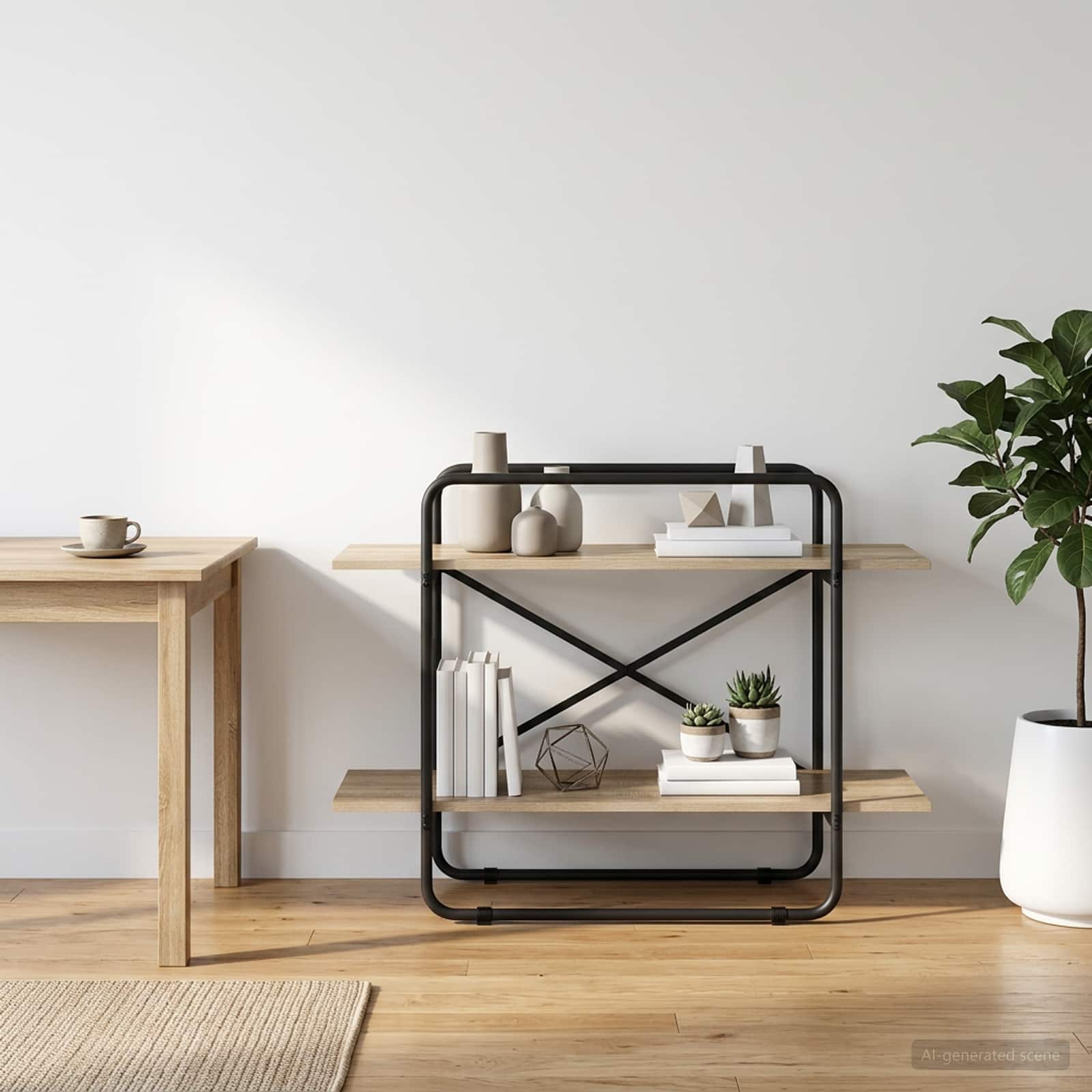 vidaXL Bogreol 2 niveauer 100 x 35 x 70 cm PB Sonoma-eg