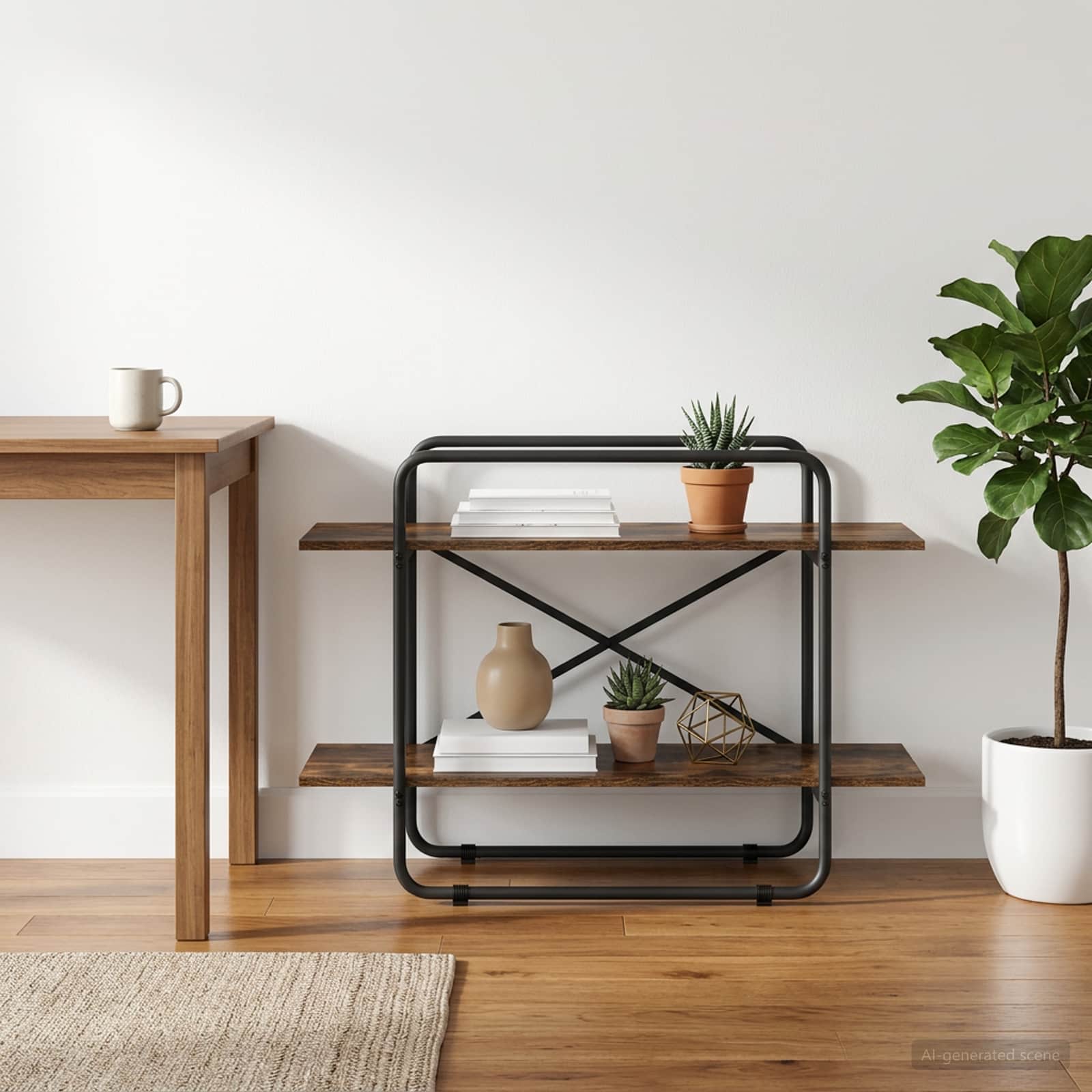 Boekenrek 2-laags 100 x 35 x 70 cm PB Gerookt eiken