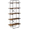 vidaXL Raamatukapp 5 tasandit 80 x 35 x 175,5 cm PB Suitsutatud tamm