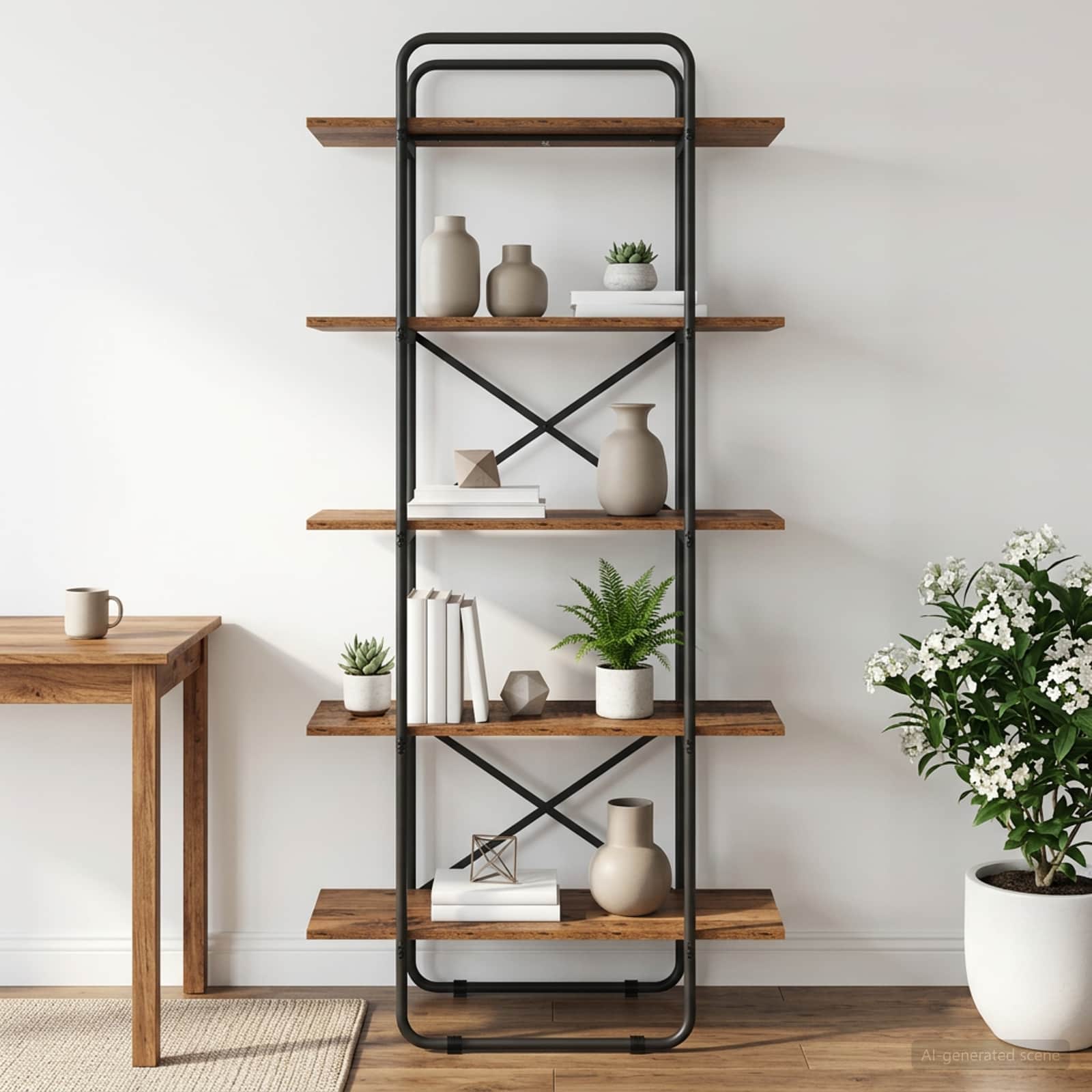 Рафт за книги 5 нива 80 x 35 x 175,5 см PB Дъбова дървесина