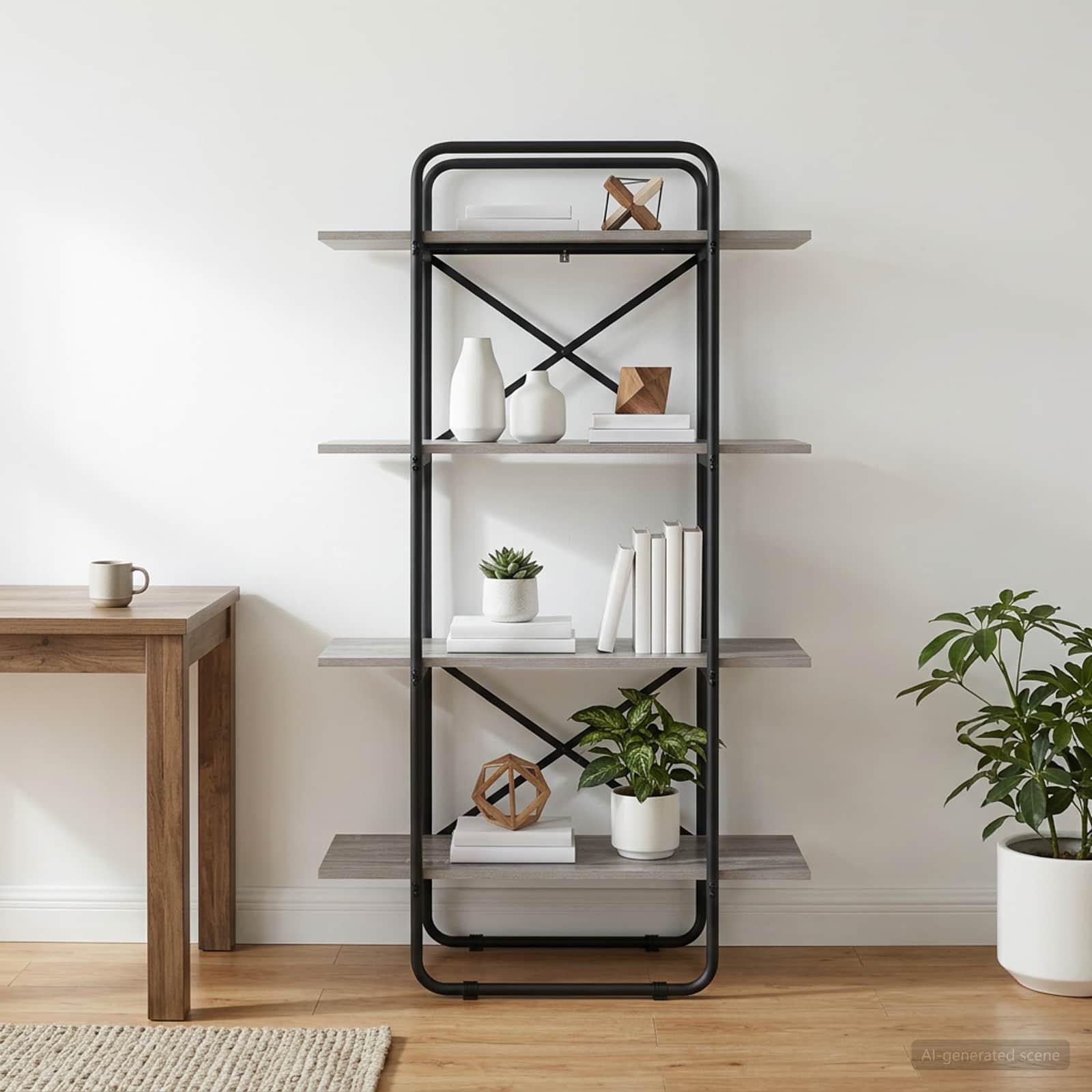 Boekenrek 4-laags 80 x 35 x 140 cm PB Grijs Sonoma