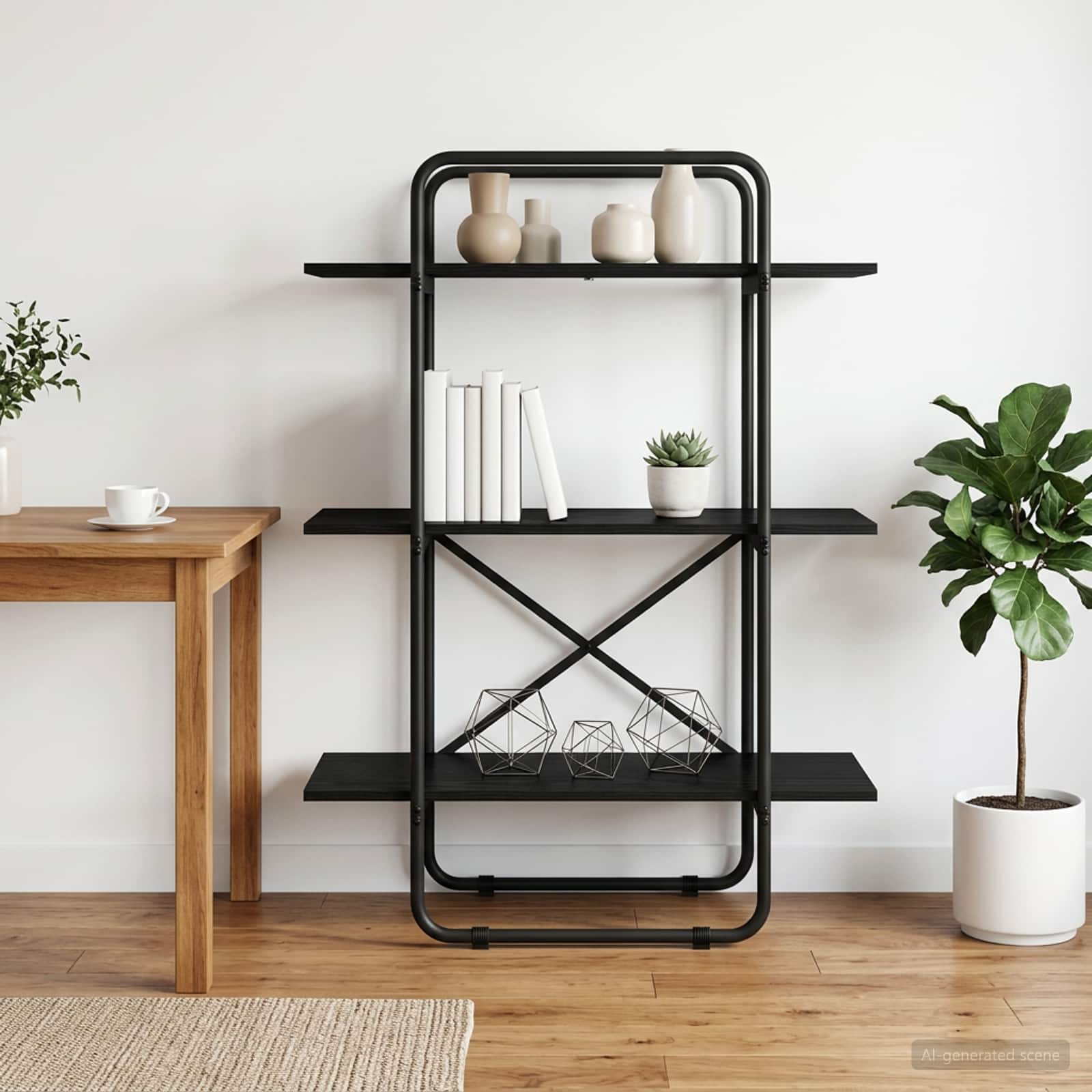 Boekenrek 3-laags 80 x 35 x 105 cm PB Zwart eiken - Image 1