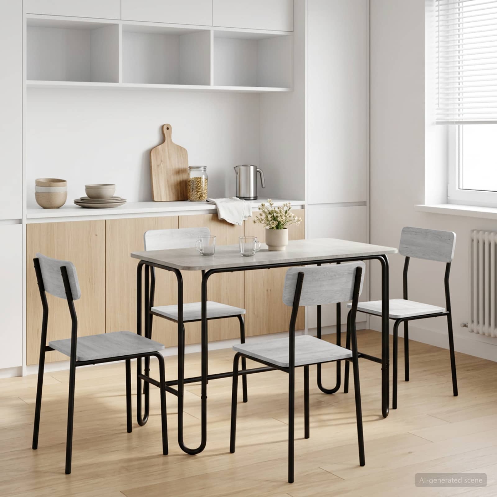 vidaXL Masă de dining 100 x 50 x 75 cm Lemn prelucrat Gri Beton