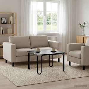 Klubska miza Črna 59 x 59 x 45 cm Inženirski les