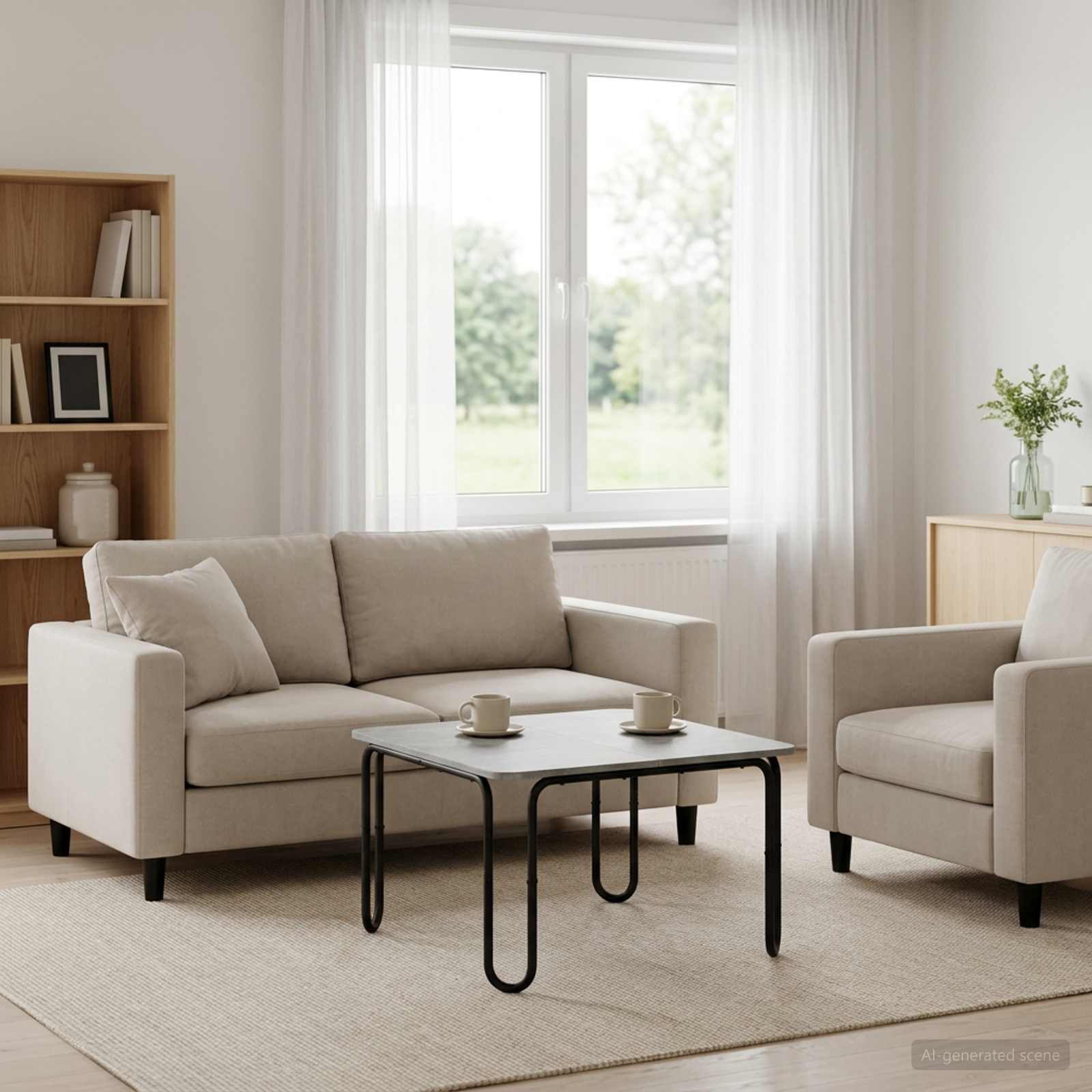 vidaXL Masă de cafea Gri Beton 59 x 59 x 45 cm Lemn prelucrat