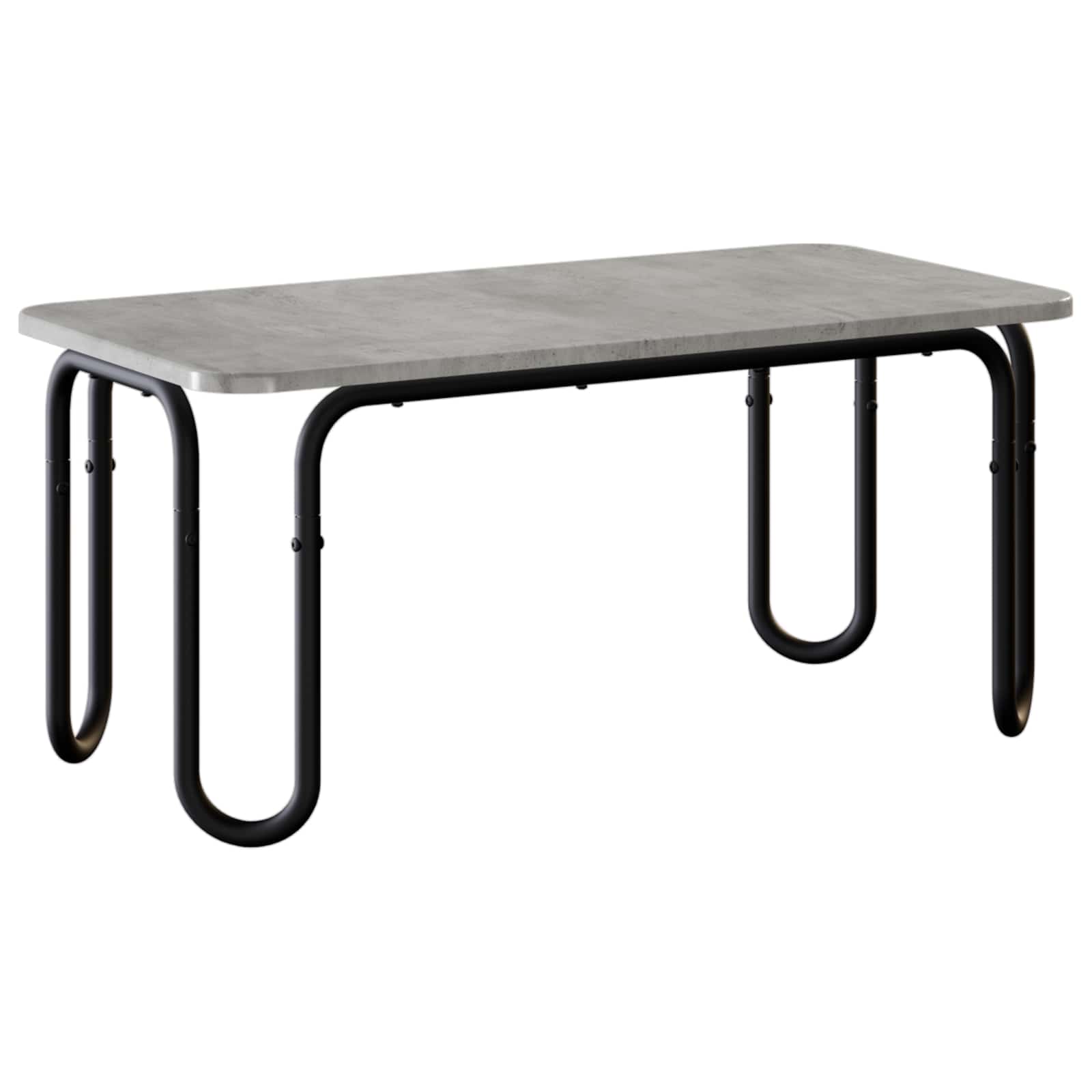 Klubska miza Betonsko siva 79,5 x 40 x 36 cm Inženirski les - slika 2