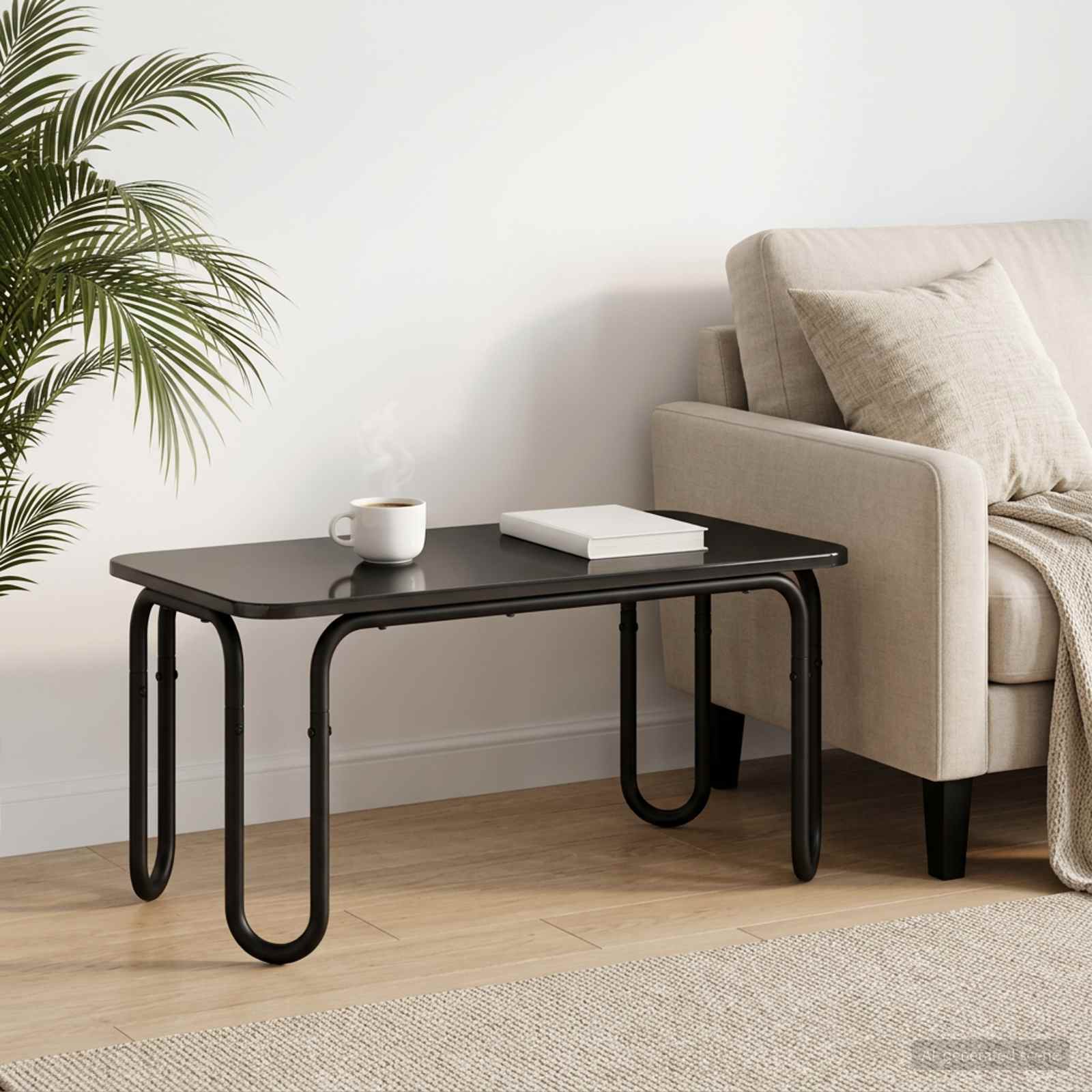 vidaXL Masă de cafea Negru 100 x 50 x 45 cm Lemn prelucrat