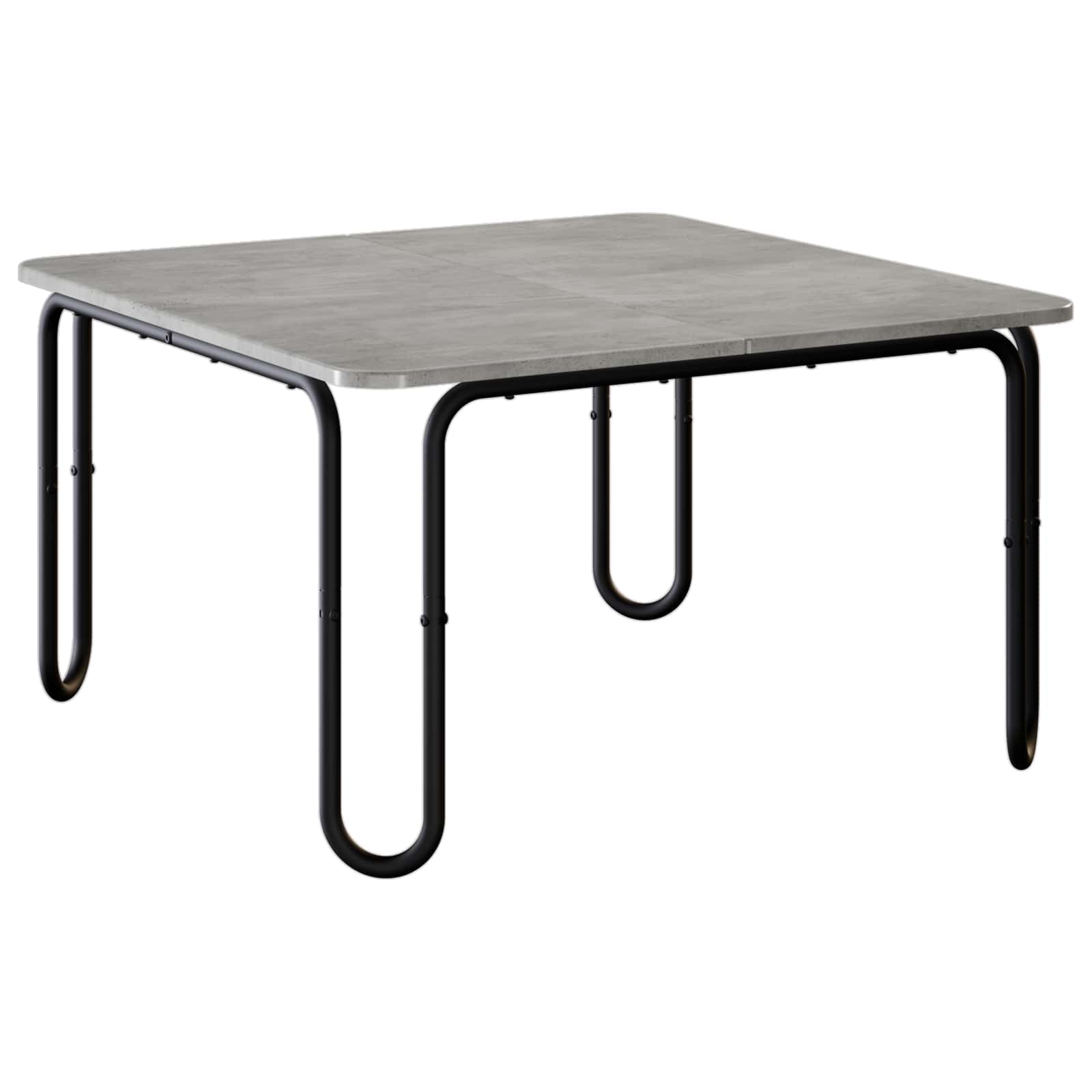 Klubska miza Betonsko siva 100 x 100 x 45 cm Inženirski les - slika 2