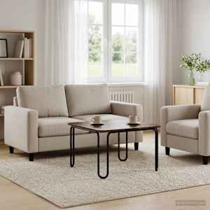 Klubska miza Dimljen hrast 100 x 100 x 45 cm Inženirski les