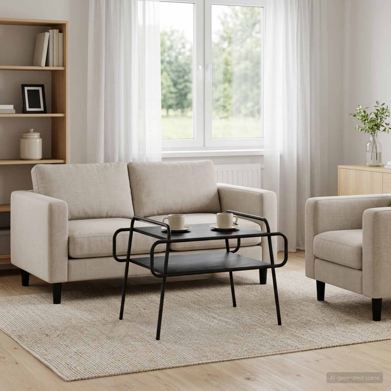 vidaXL Masă de cafea Stejar Negru 70 x 50 x 51 cm Lemn prelucrat