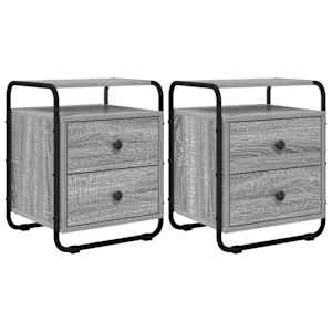 Nočna omarica 2 kos Siva Sonoma 40 x 36,5 x 50 cm