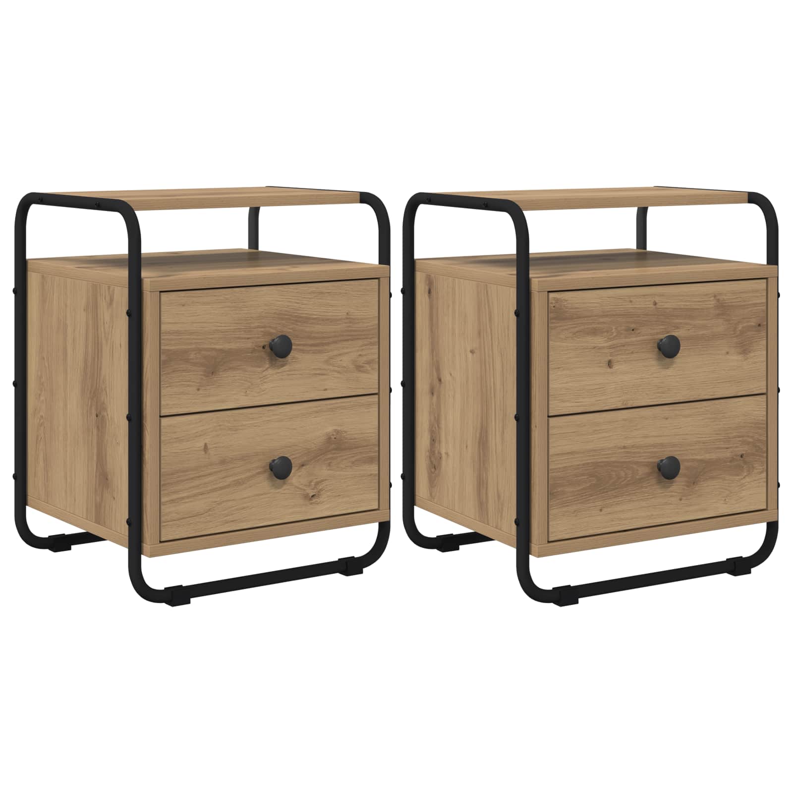 vidaXL Nachttisch 2 Stk. Artisan-Eiche Holzwerkstoff