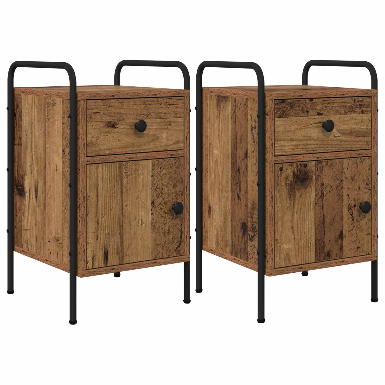 vidaXL Dulap de noapte 2 buc. Lemn vechi 35 x 36,5 x 61 cm