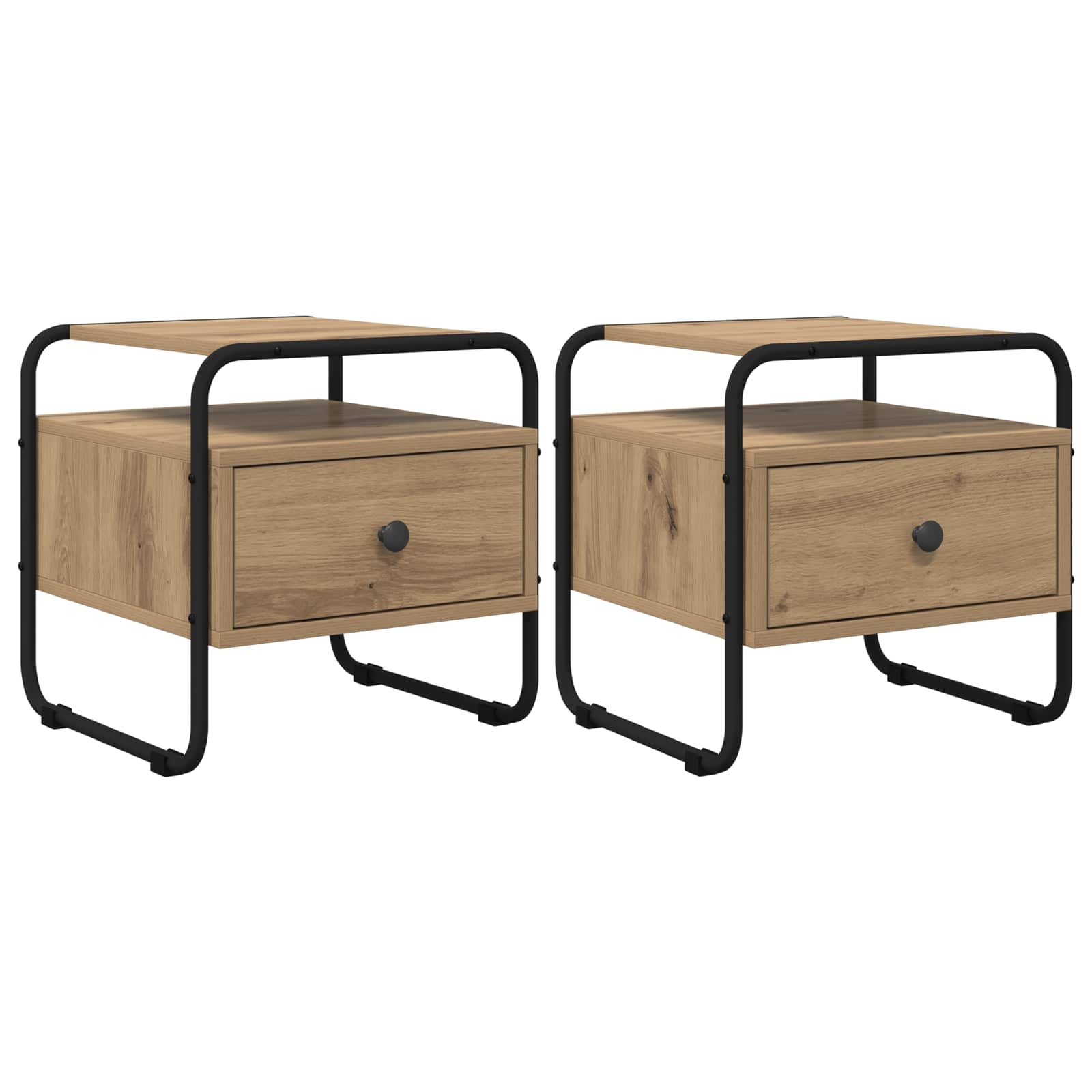 vidaXL Nachttisch 2 Stk. Artisan-Eiche 40 x 39,5 x 40 cm Holzwerkstoff – Bild 2