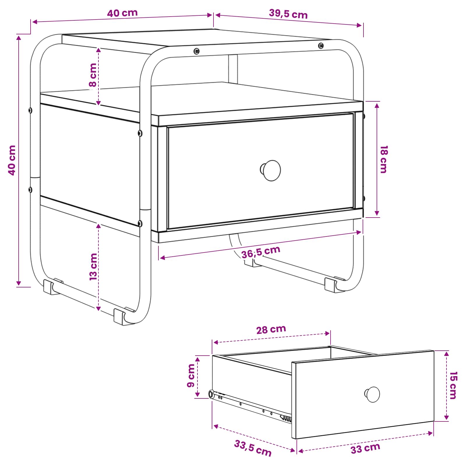 vidaXL Nachttisch 2 Stk. Artisan-Eiche 40 x 39,5 x 40 cm Holzwerkstoff – Bild 11