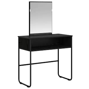 vidaXL Riietumislaud riiuliga Must tamm 81 x 40 x 131 cm Tehispuit