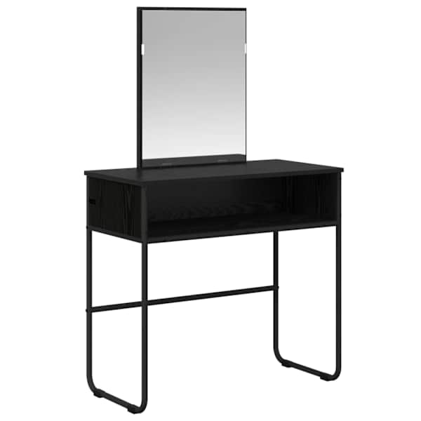 vidaXL Riietumislaud riiuliga Must tamm 81 x 40 x 131 cm Tehispuit