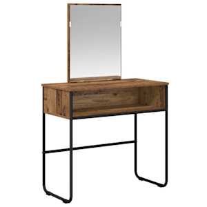 vidaXL Riietumislaud riiuliga Vana puit 81 x 40 x 131 cm Tehispuit