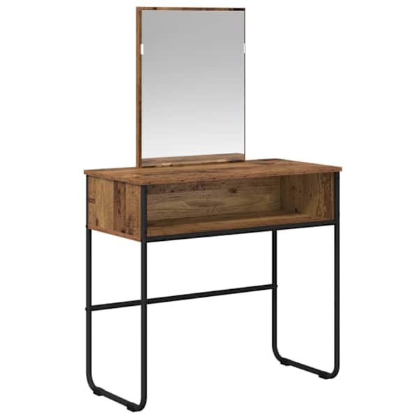 vidaXL Riietumislaud riiuliga Vana puit 81 x 40 x 131 cm Tehispuit