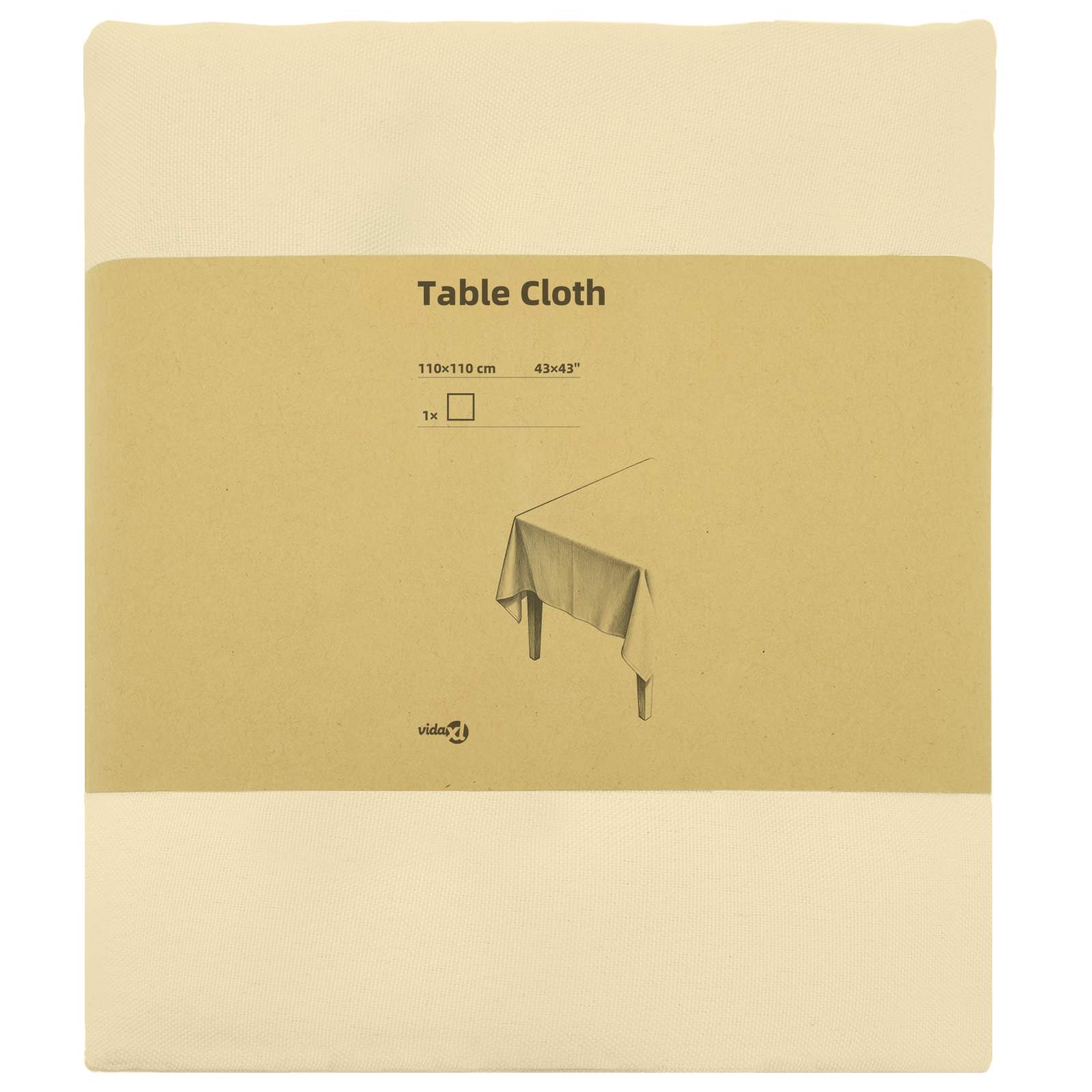 Tafelkleed Vierkant Crèmewit 110 x 110 cm Polyester image 3