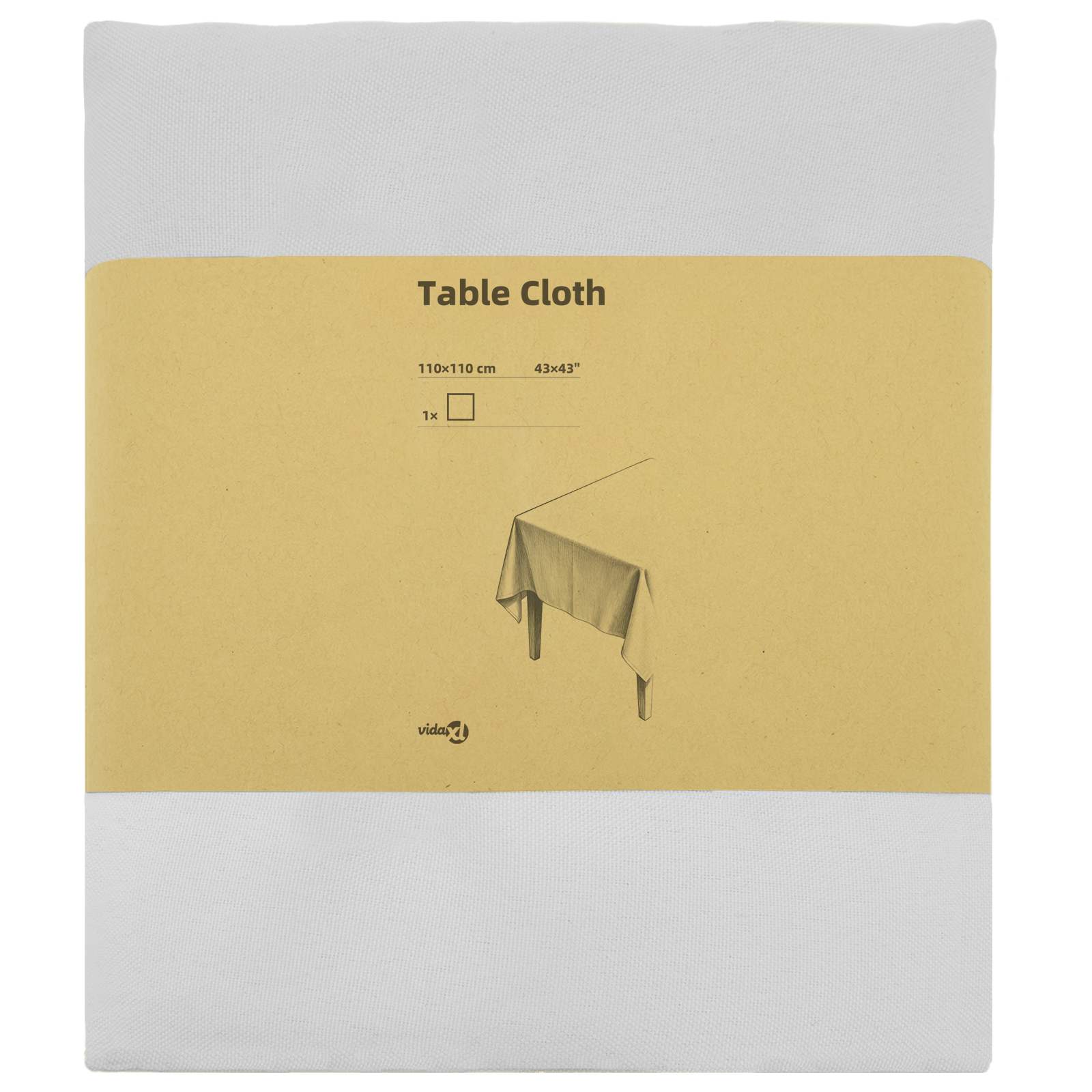 Tafelkleed Vierkant Wit 110 x 110 cm Polyester image 3