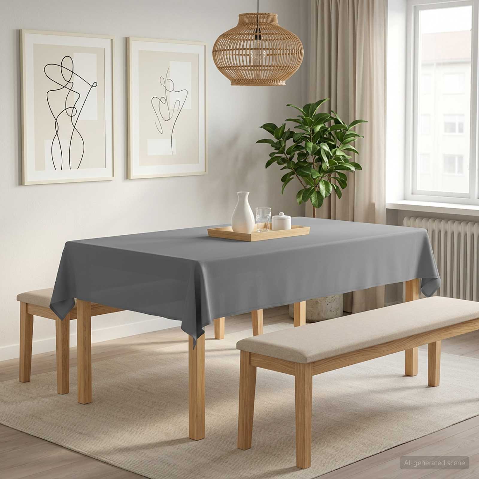 Tafelkleed Rechthoekig Lichtgrijs 140 x 220 cm Polyester image 1