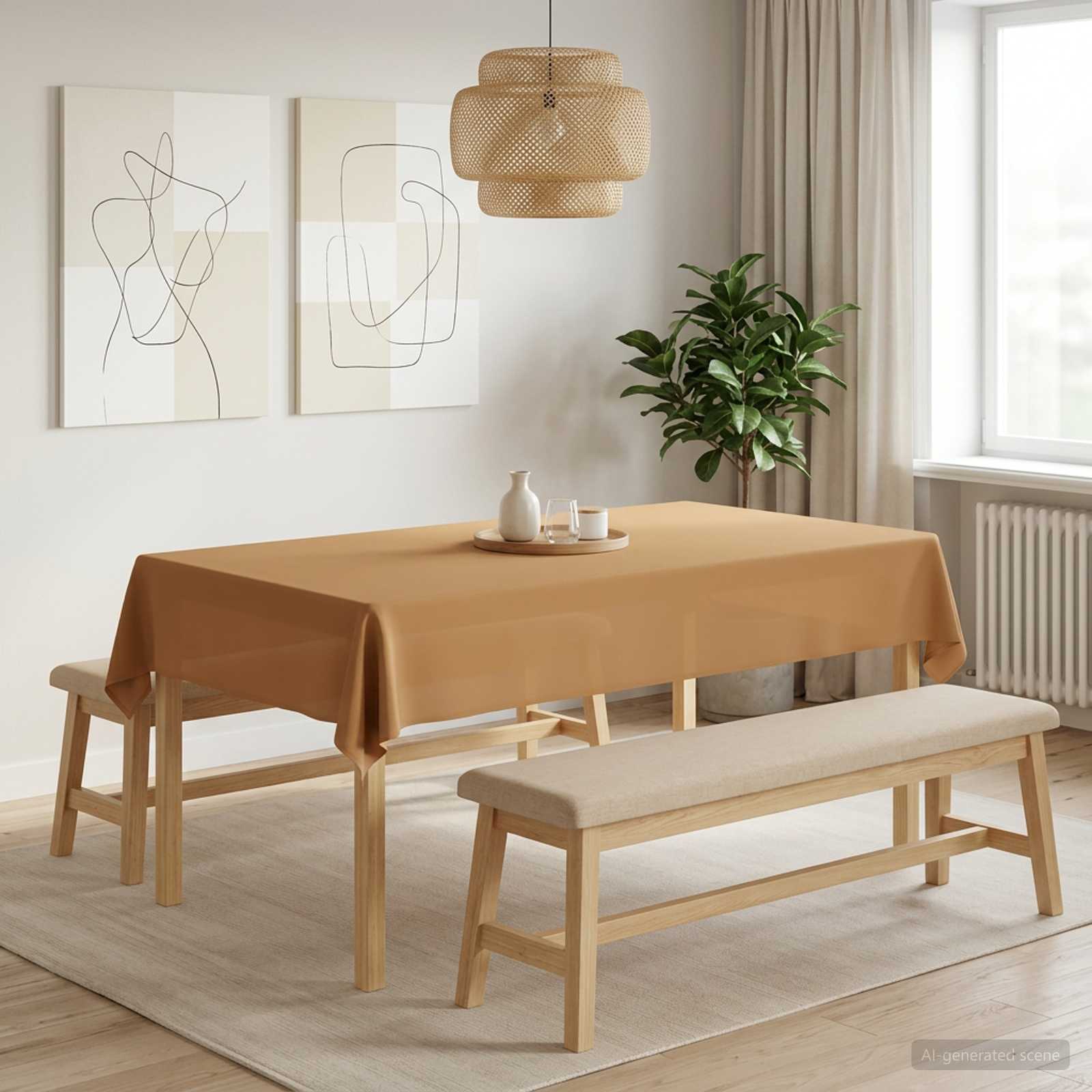 Tafelkleed Rechthoekig Beige 140 x 220 cm Polyester image 1