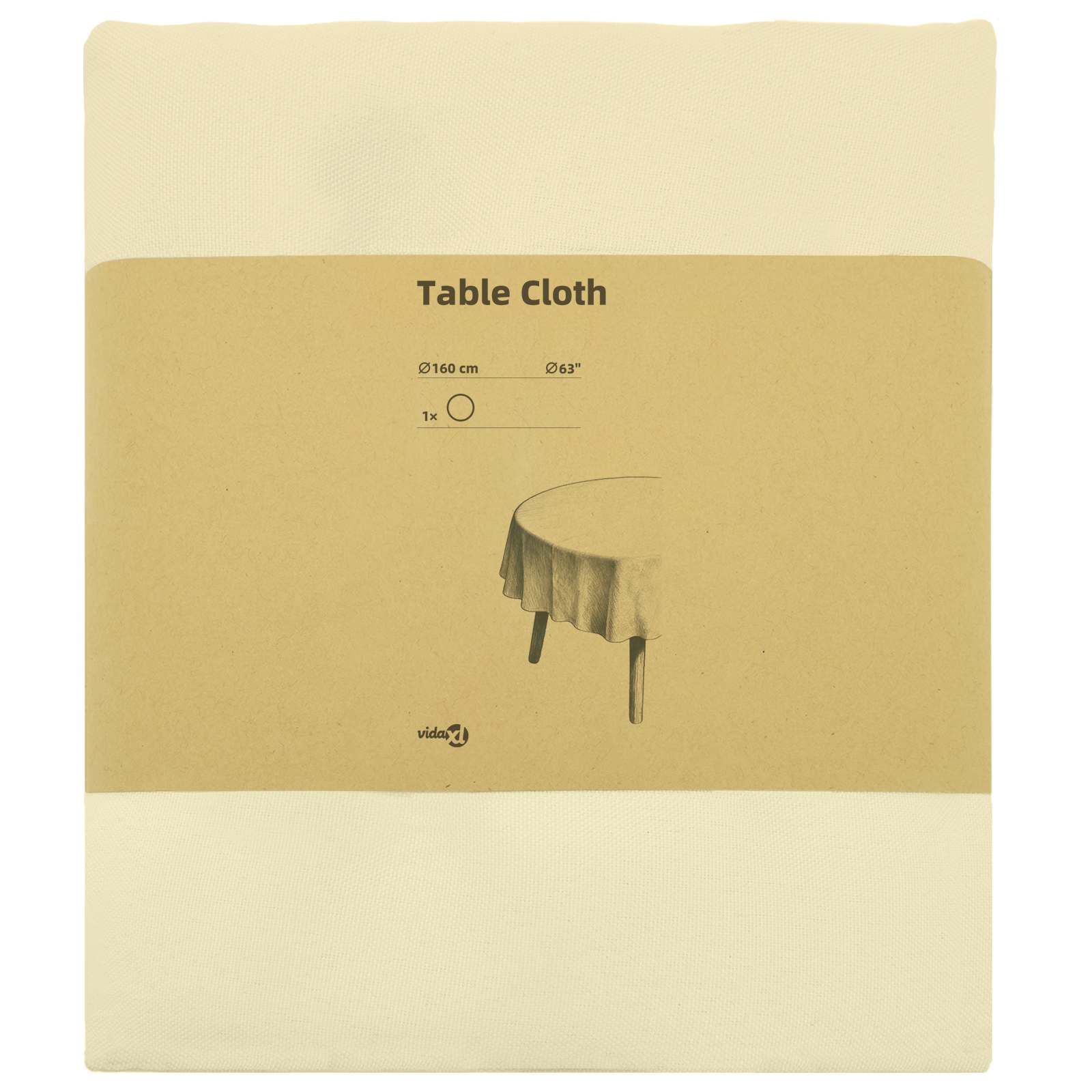 Tafelkleed Rond Crèmewit Ø 160 cm Polyester image 3