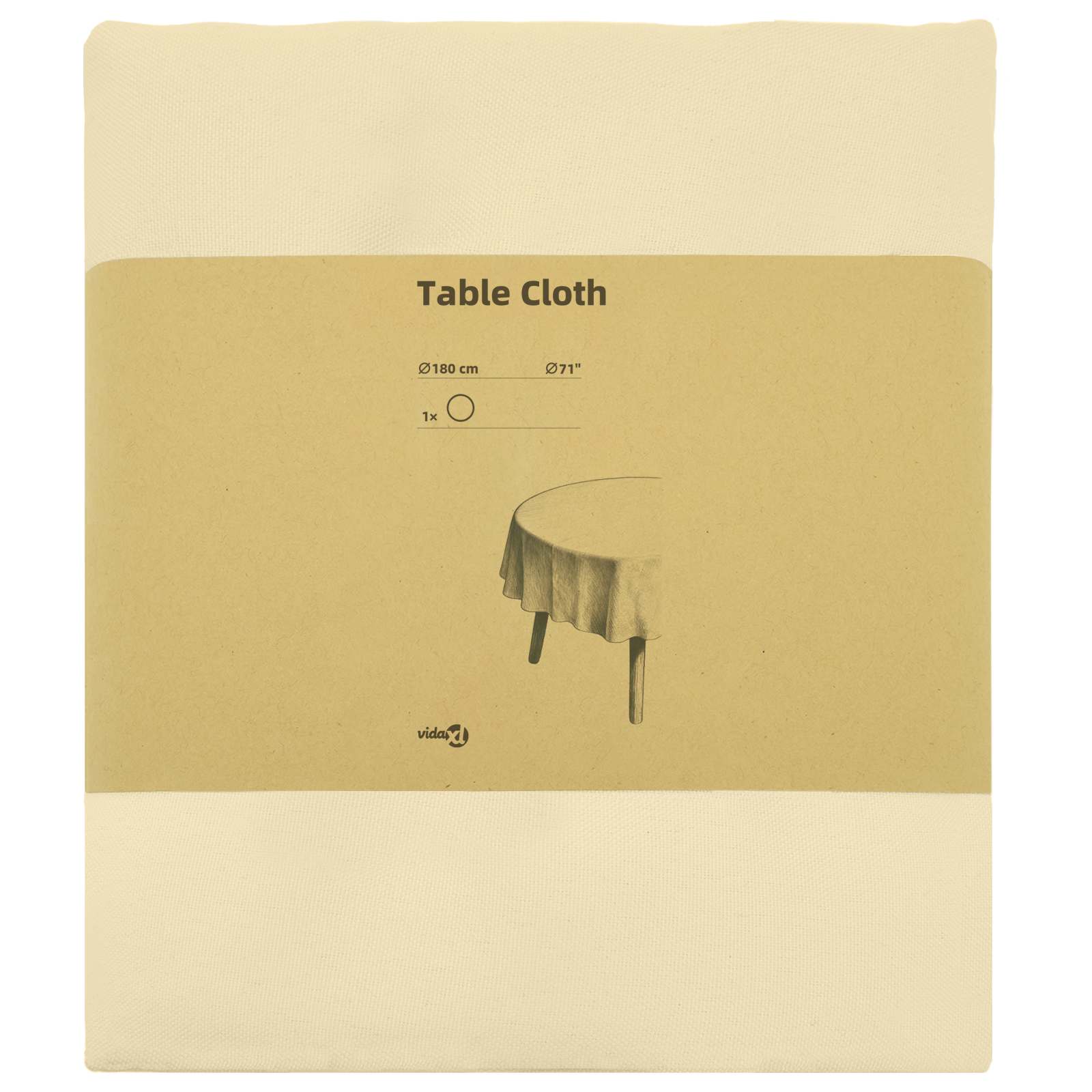 Tafelkleed Rond Crèmewit Ø 180 cm Polyester image 3