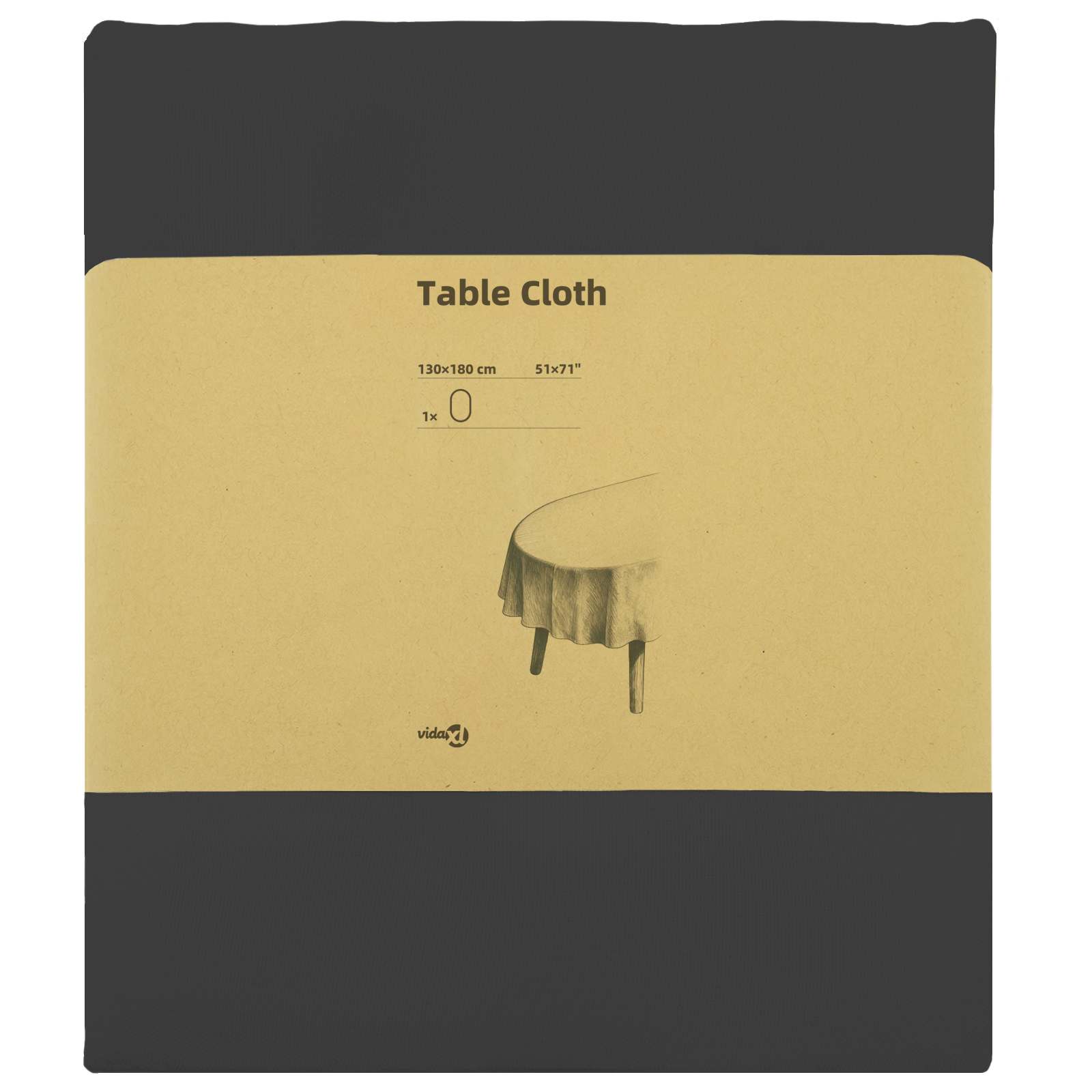 Tafelkleed Ovaal Donkergrijs 130 x 180 cm Polyester image 3