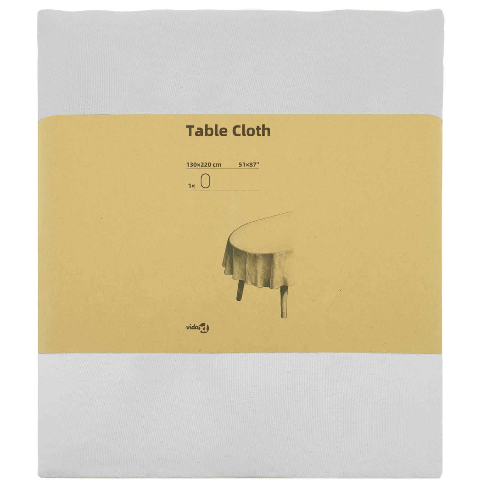 Tafelkleed Ovaal Wit 130 x 220 cm Polyester image 3