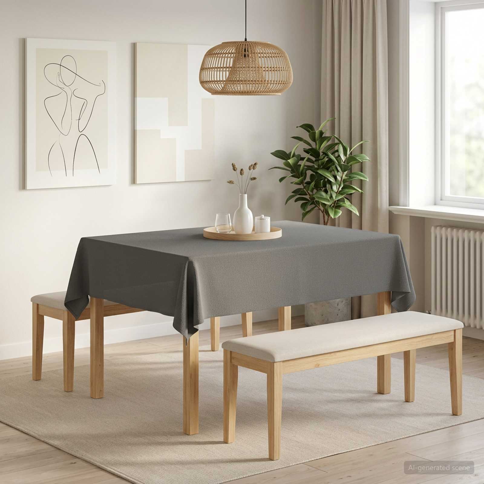 Tafelkleed Rechthoekig Lichtgrijs 140 x 180 cm image 1