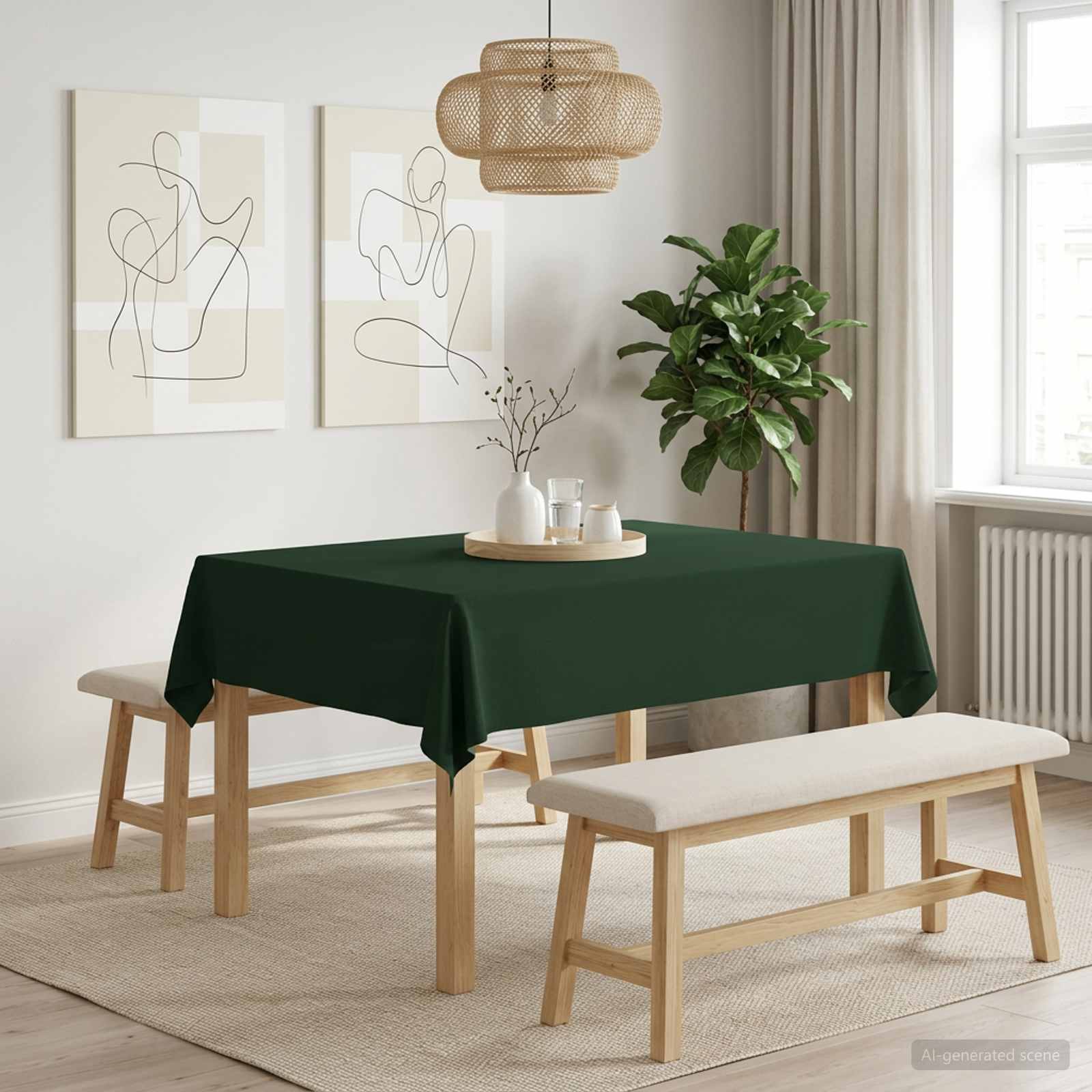 Tafelkleed Rechthoekig Donkergroen 140 x 180 cm image 1