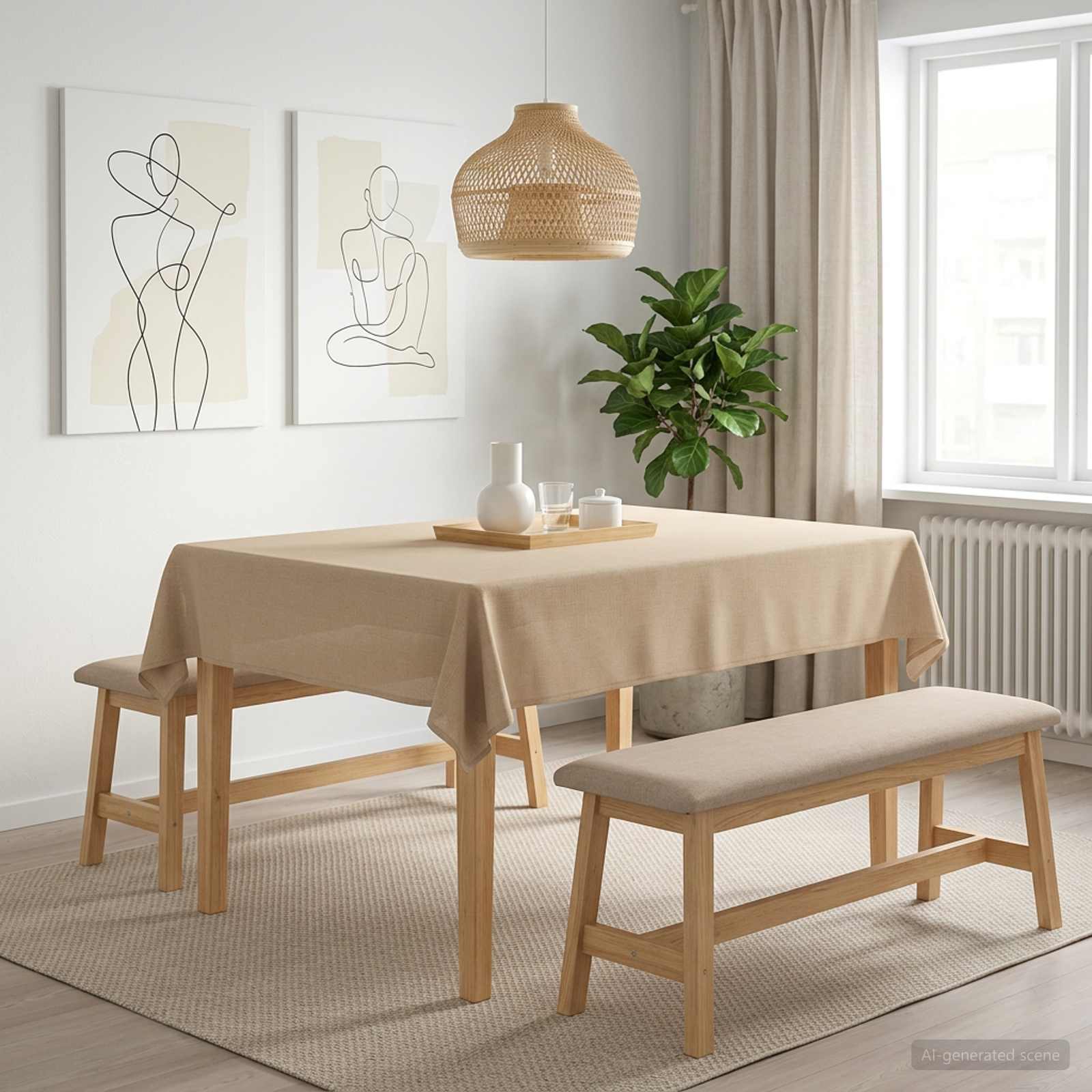 Tafelkleed Rechthoekig Beige 140 x 180 cm image 1