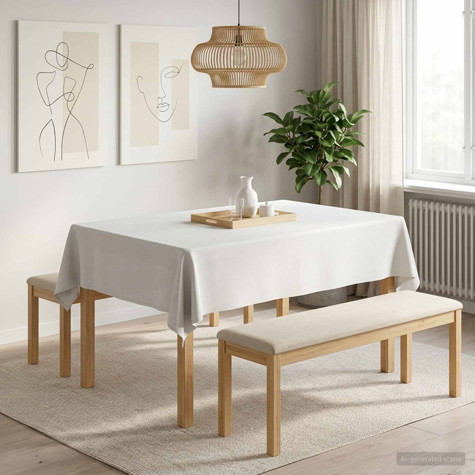 Tafelkleed Rechthoekig Wit 140 x 180 cm image 1