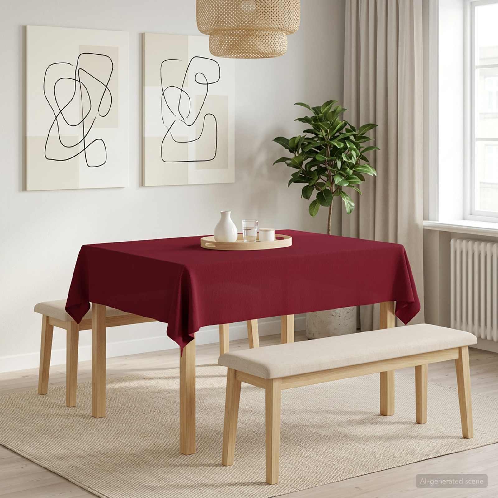 Tafelkleed 5 st Rechthoekig Wijnrood 140 x 180 cm image 1