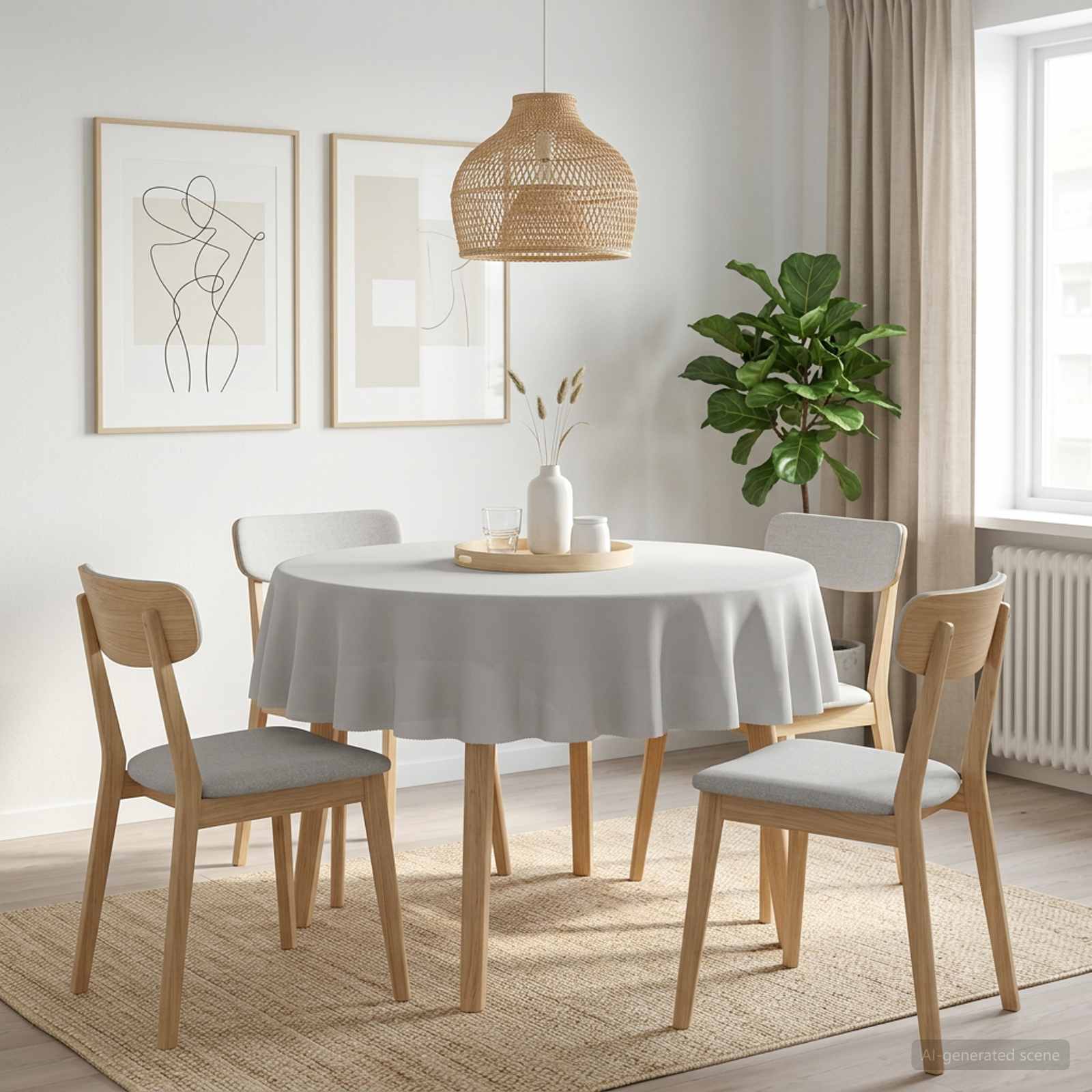 vidaXL Bordklæde Rund Hvid Ø 140 cm
