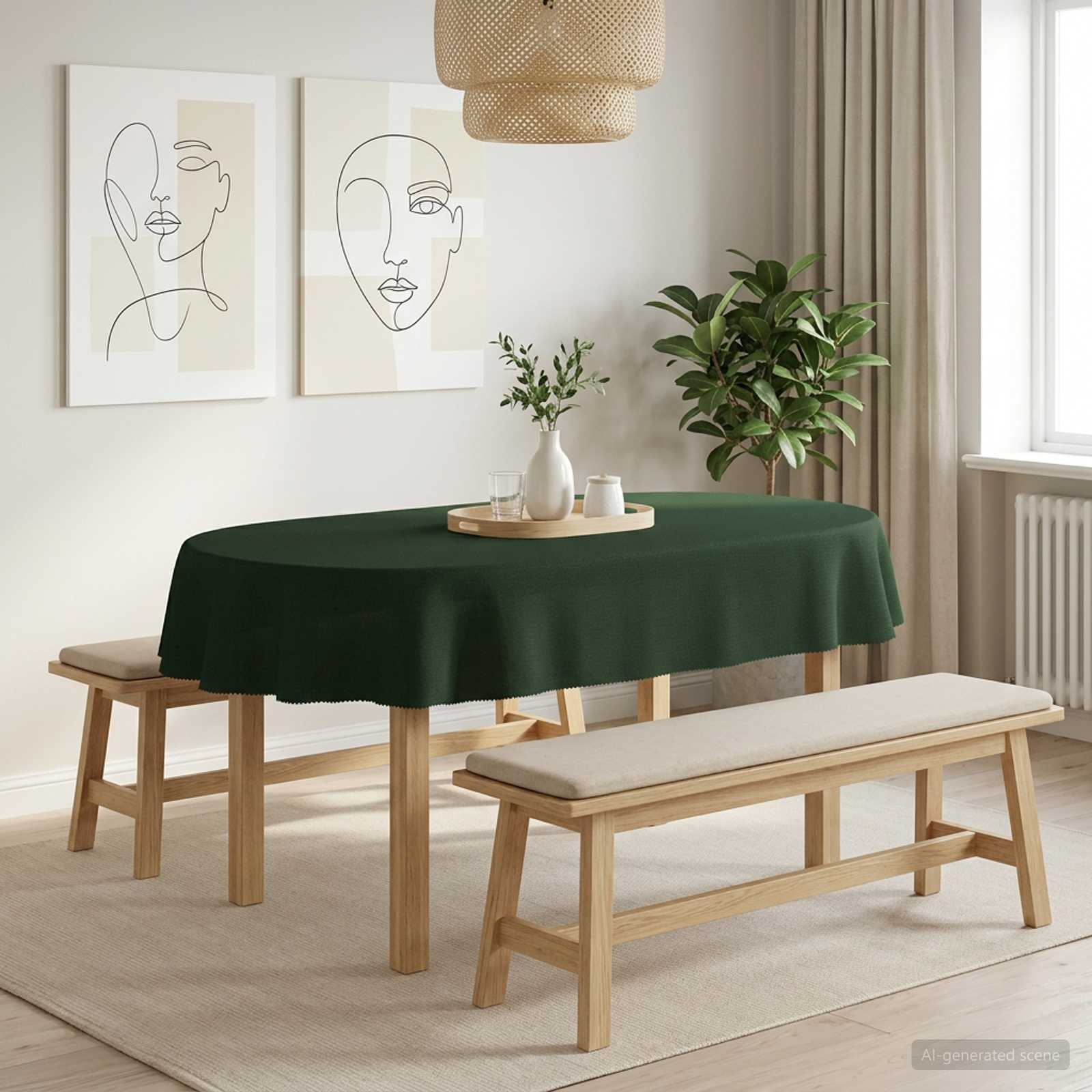 Tafelkleed 5 st Ovaal Donkergroen 130 x 180 cm image 1