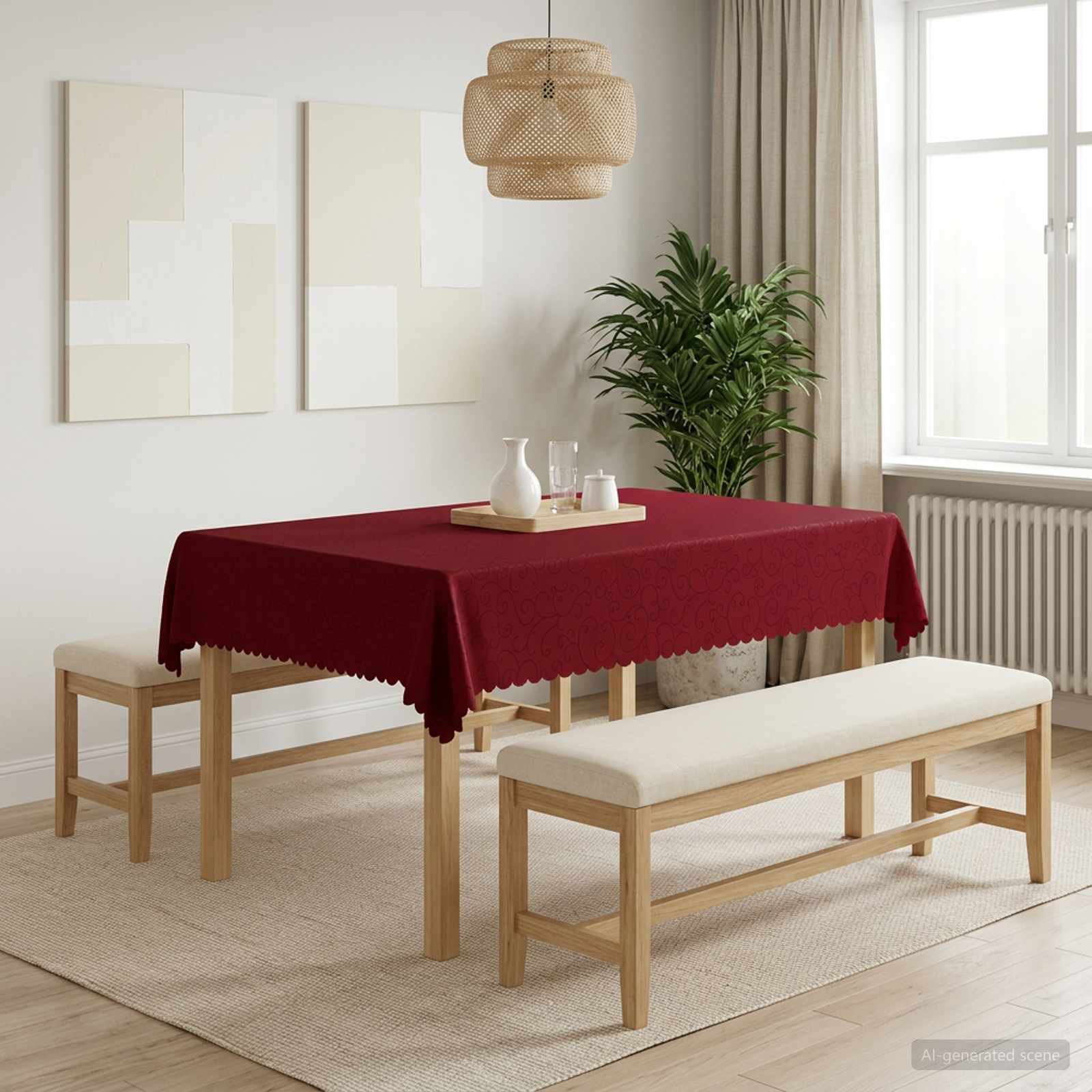 Tafelkleed 5 st Rechthoekig Wijnrood 140 x 180 cm image 1