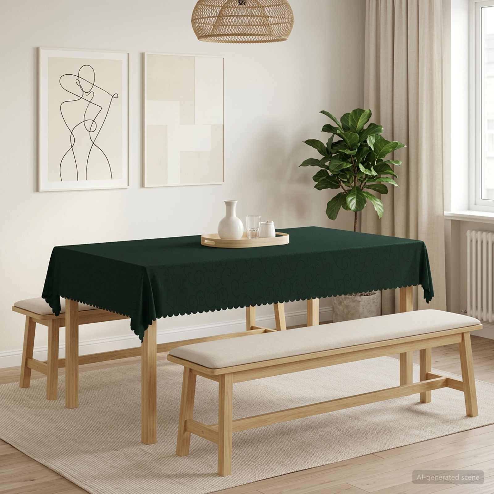 Tafelkleed 5 st Rechthoekig Donkergroen 140 x 260 cm image 1