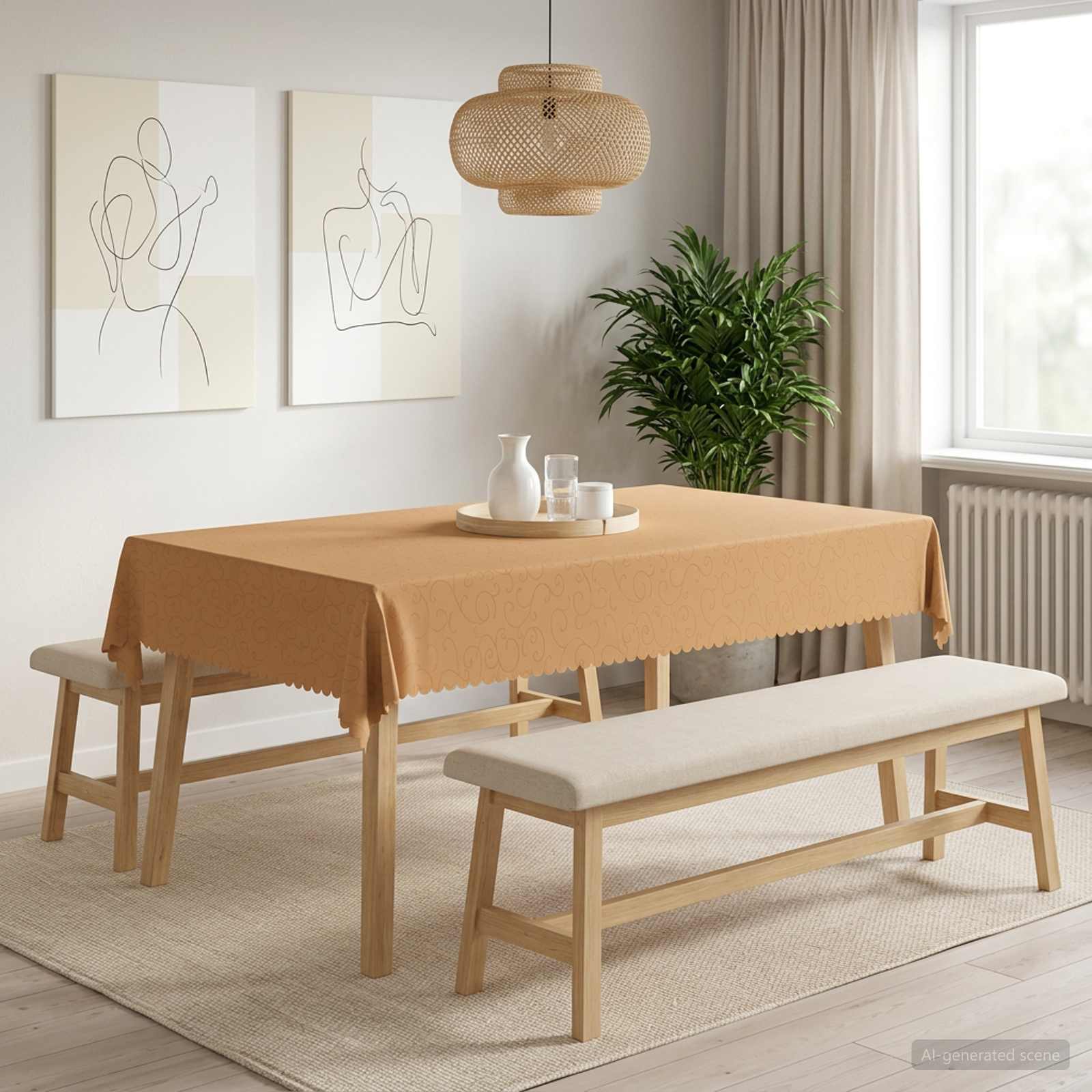 Tafelkleed 5 st Rechthoekig Beige 140 x 260 cm image 1