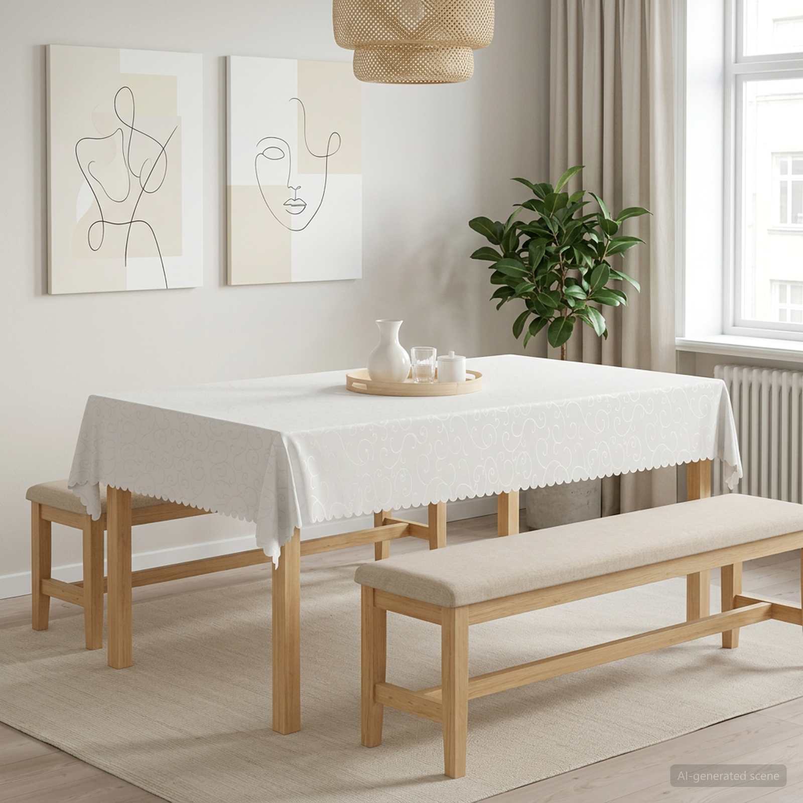 Tafelkleed 5 st Rechthoekig Wit 140 x 260 cm image 1