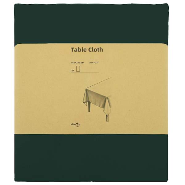 vidaXL Laua Lapp 5 tk Ristk&uuml;lik Tumeroheline 140 x 260 cm Pol&uuml;ester
