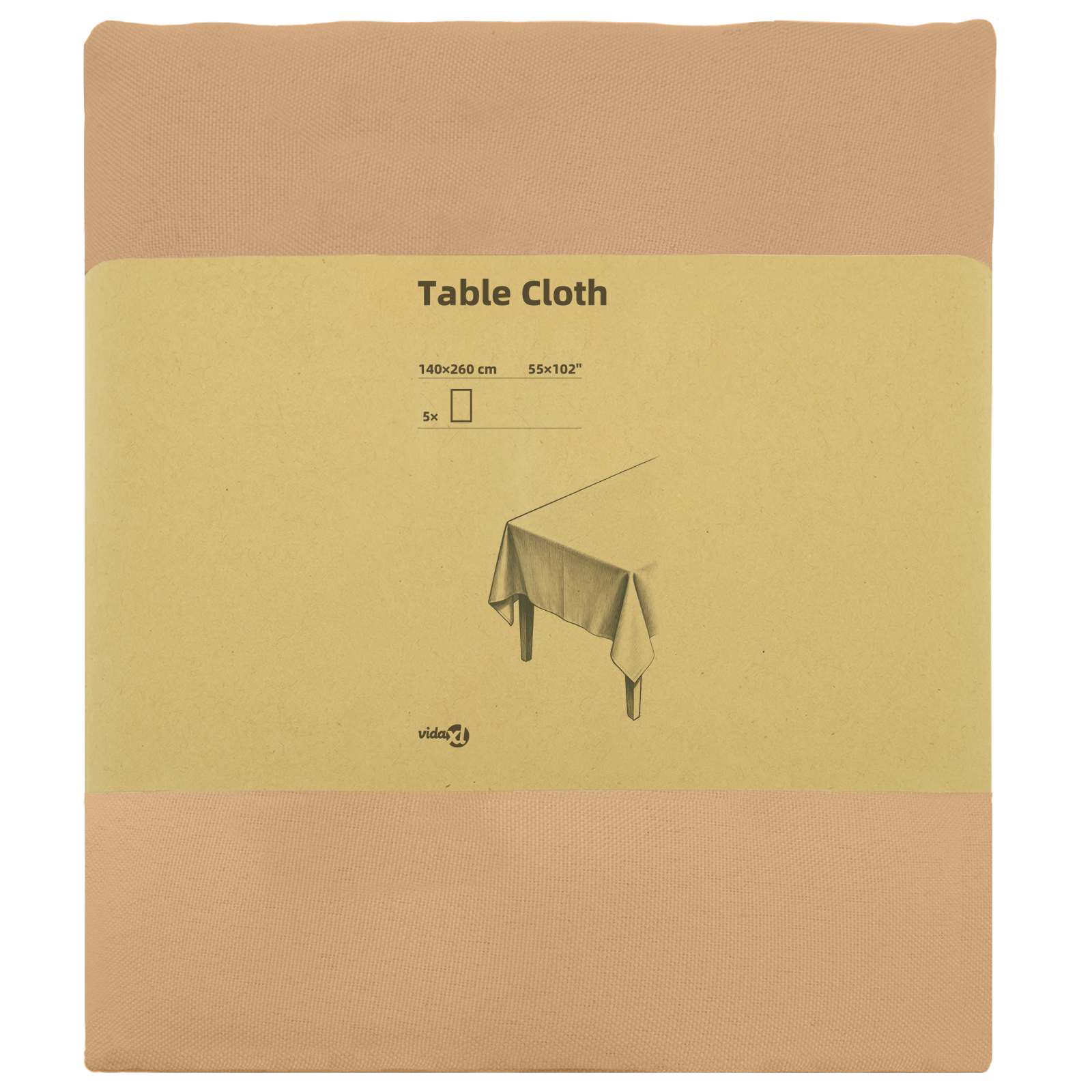 Tafelkleed 5 st Rechthoekig Beige 140 x 260 cm Polyester image 3