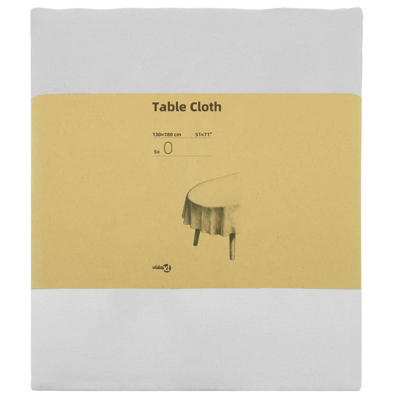 Tafelkleed 5 st Ovaal Wit 130 x 180 cm Polyester image 3