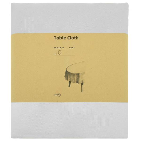 vidaXL Laua Lapp 5 tk Ovaalne Valge 130 x 220 cm Pol&uuml;ester