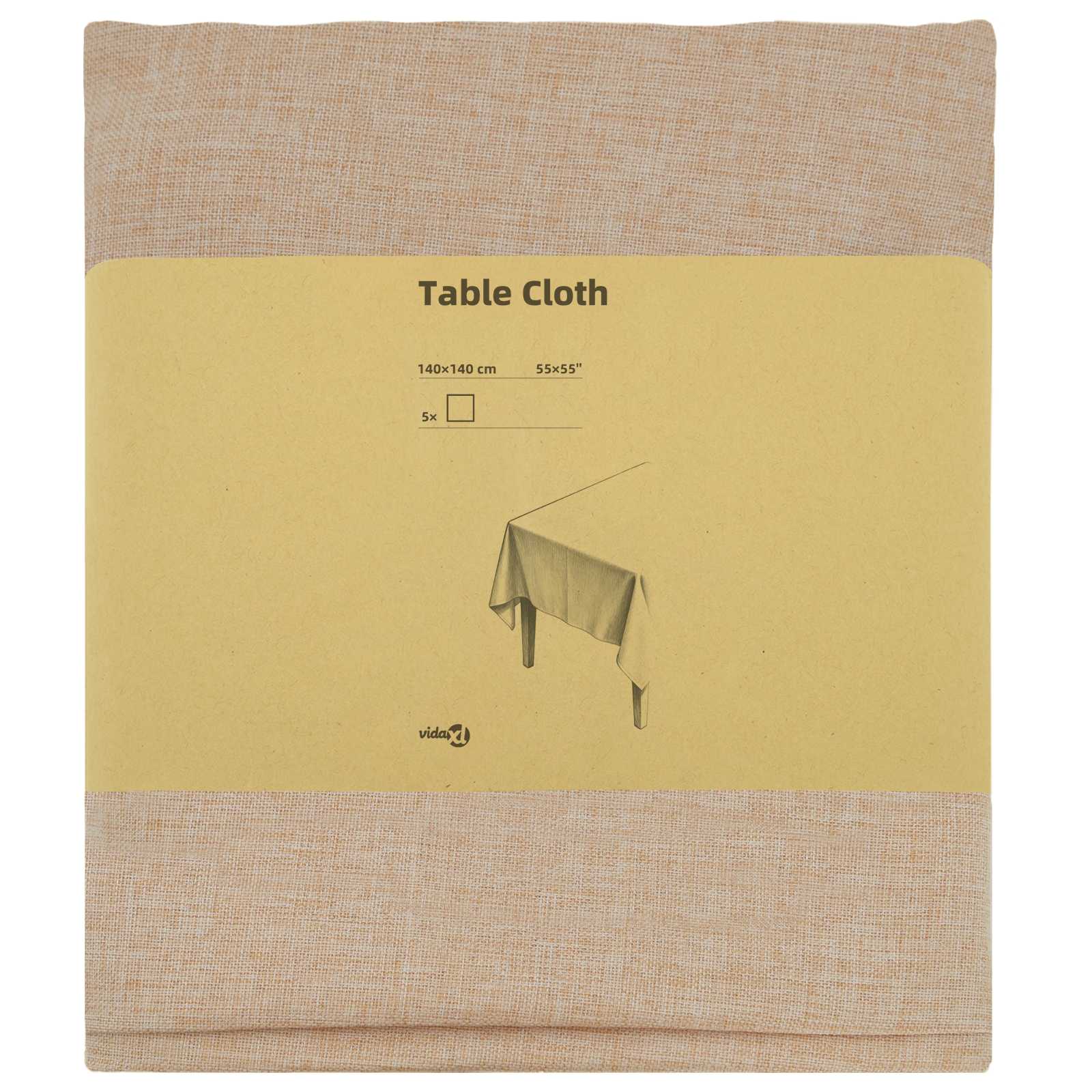 Tafelkleed 5 st Rechthoekig Beige 140 x 140 cm image 3